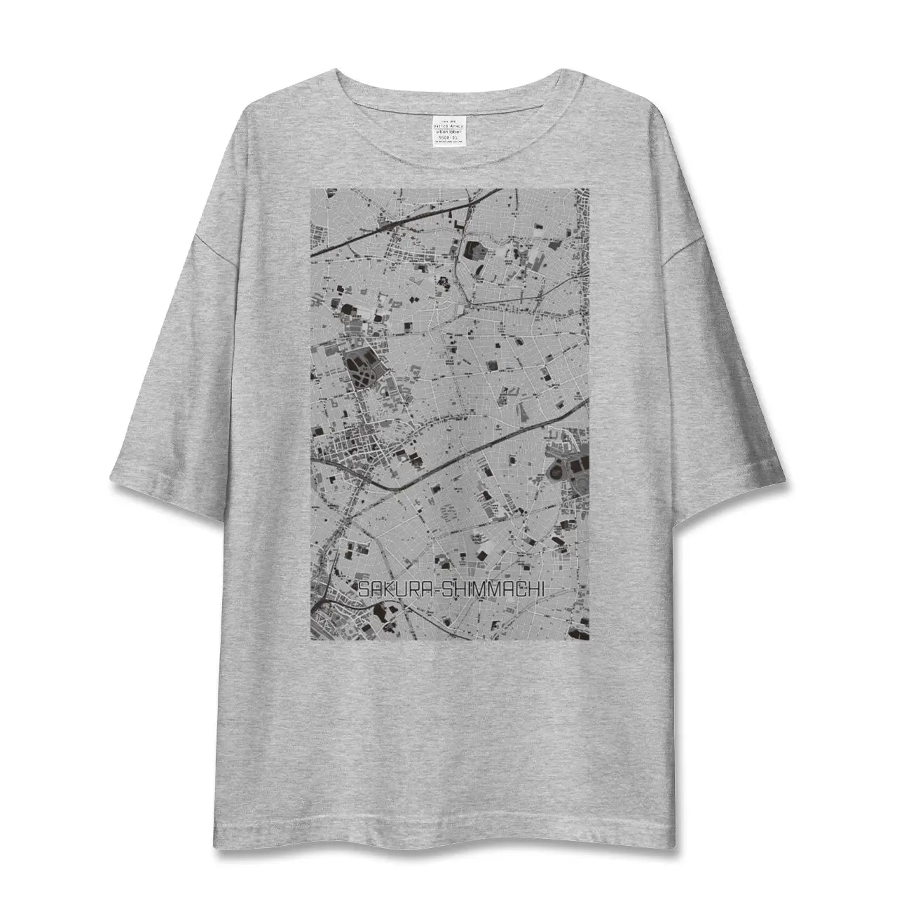 【桜新町（東京都）】地図柄ビッグシルエットTシャツ