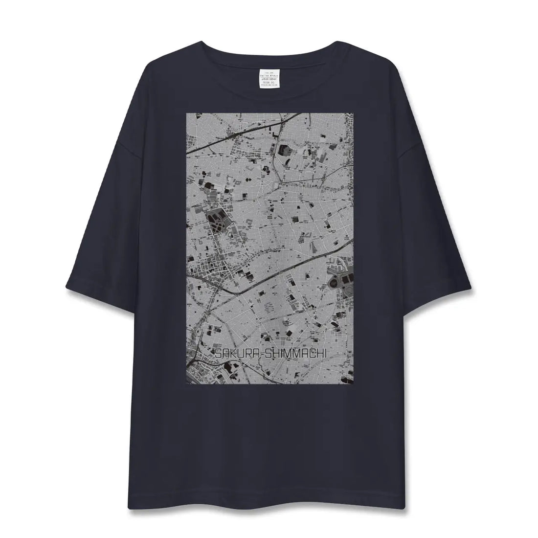【桜新町（東京都）】地図柄ビッグシルエットTシャツ