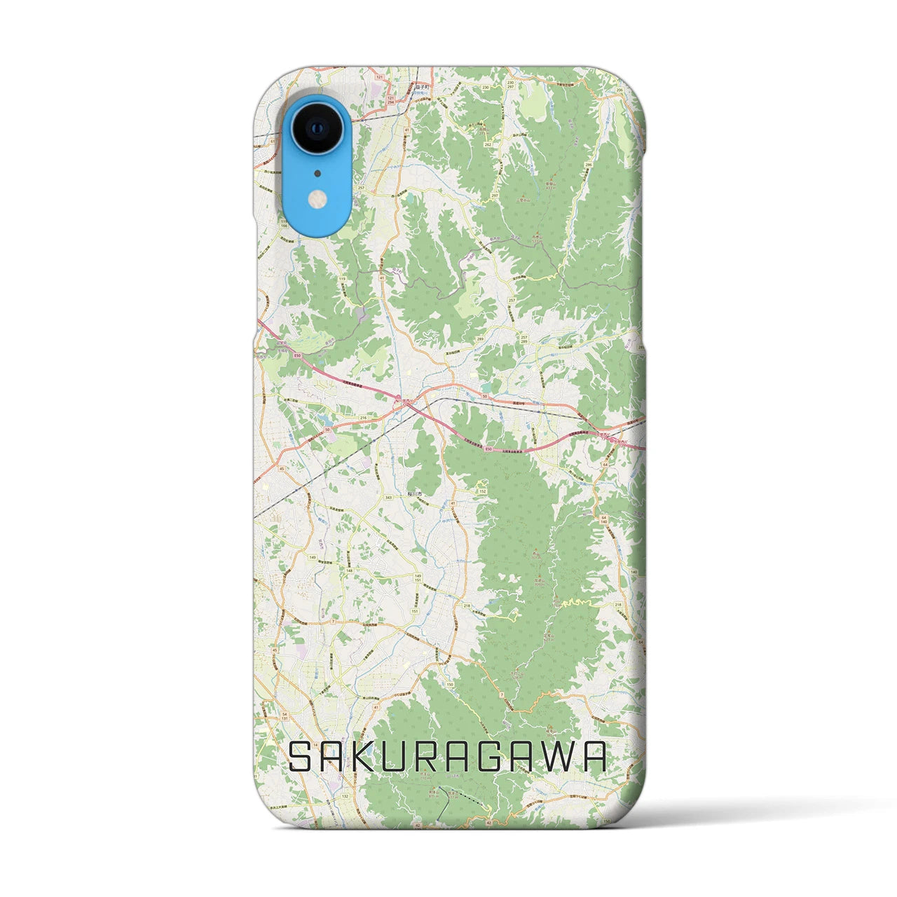 【桜川】地図柄iPhoneケース（バックカバータイプ・ナチュラル）iPhone XR 用