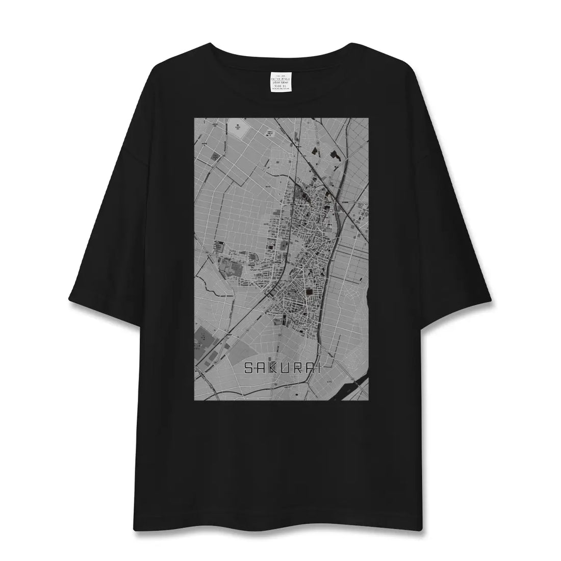【桜井（愛知県）（愛知県）】地図柄ビッグシルエットTシャツ
