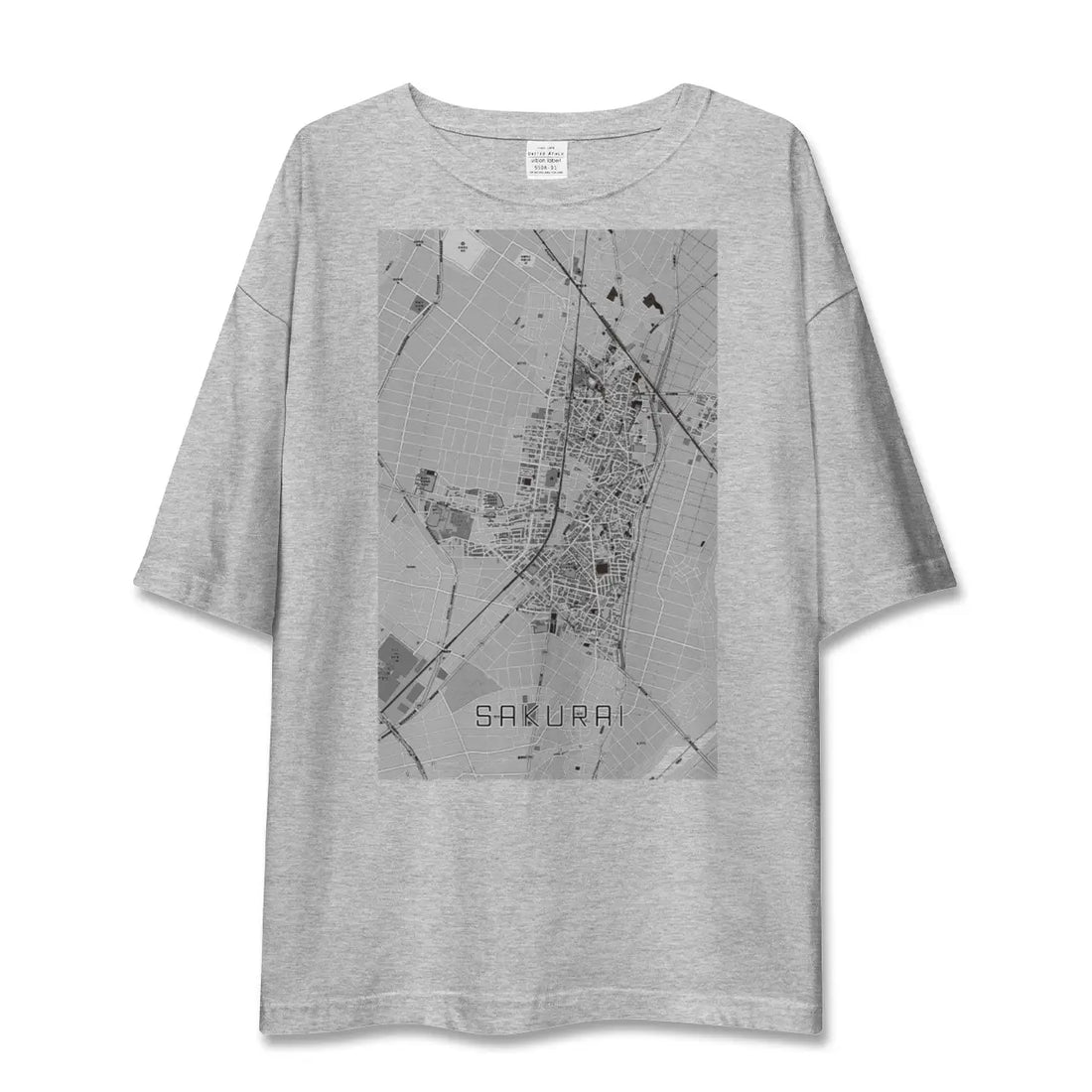 【桜井（愛知県）（愛知県）】地図柄ビッグシルエットTシャツ