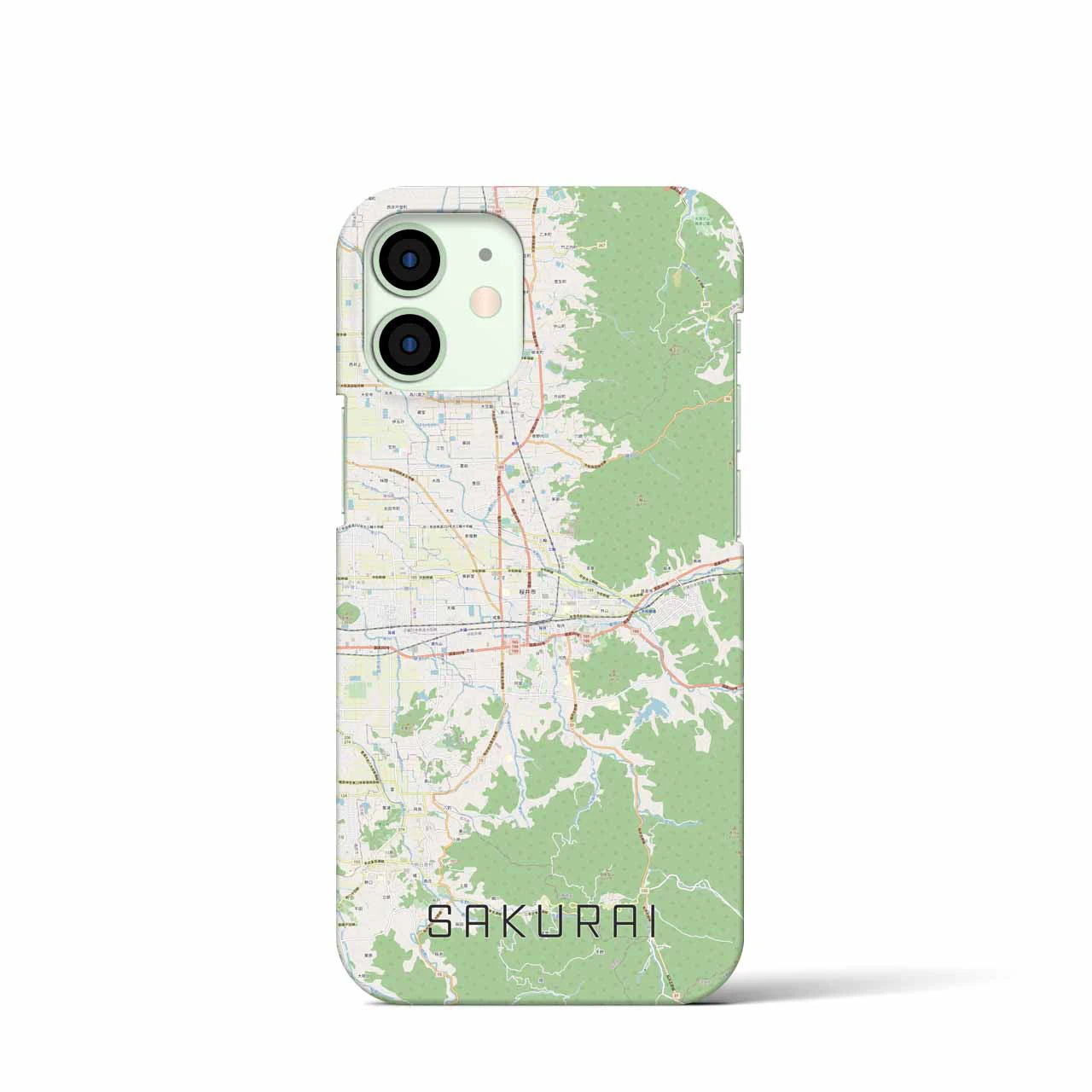 【桜井】地図柄iPhoneケース（バックカバータイプ・ナチュラル）iPhone 12 mini 用