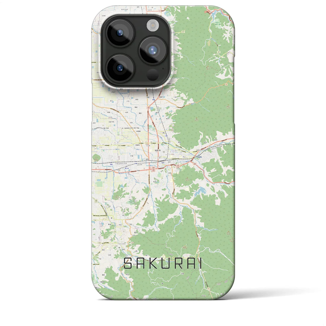 【桜井】地図柄iPhoneケース（バックカバータイプ・ナチュラル）iPhone 15 Pro Max 用