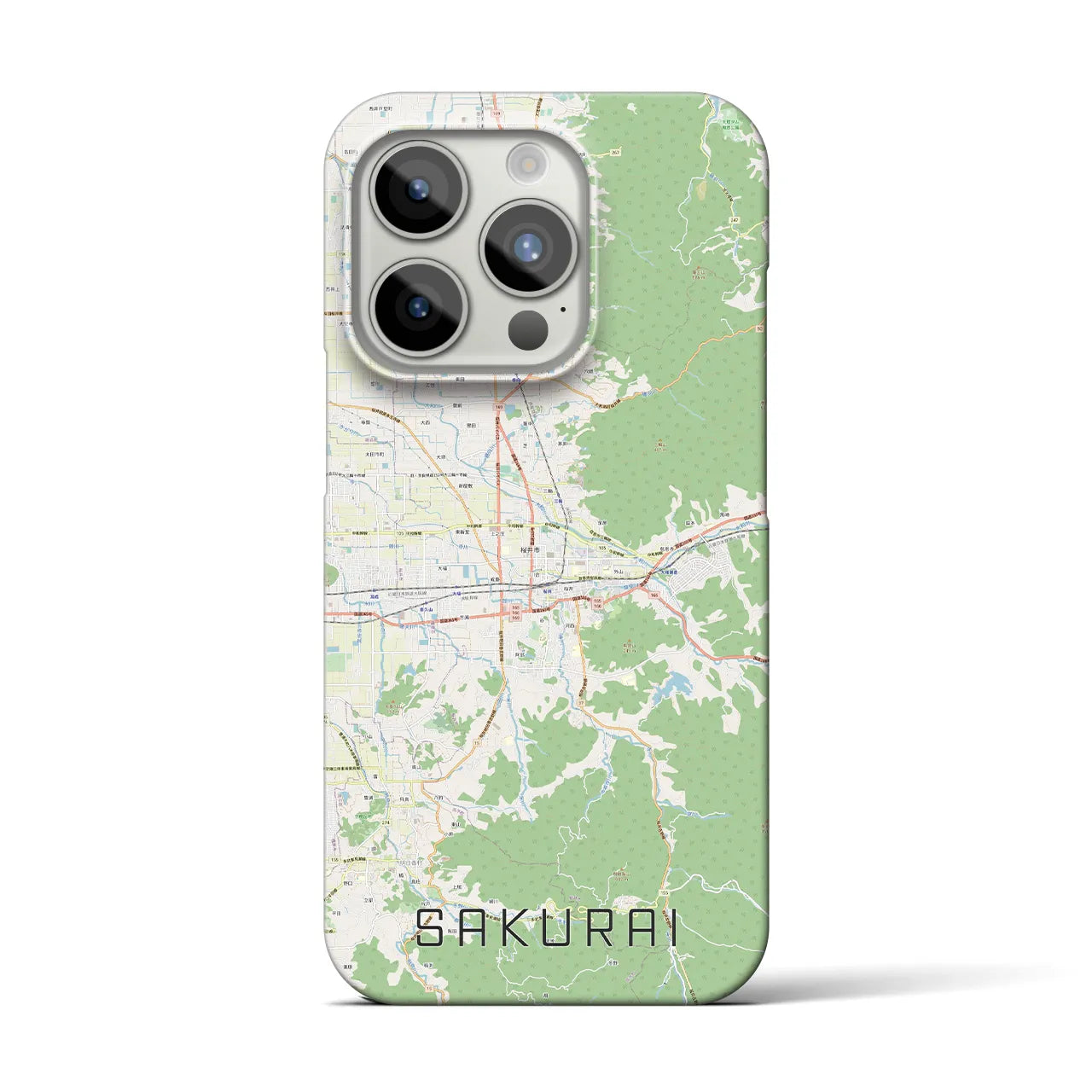 【桜井】地図柄iPhoneケース（バックカバータイプ・ナチュラル）iPhone 15 Pro 用