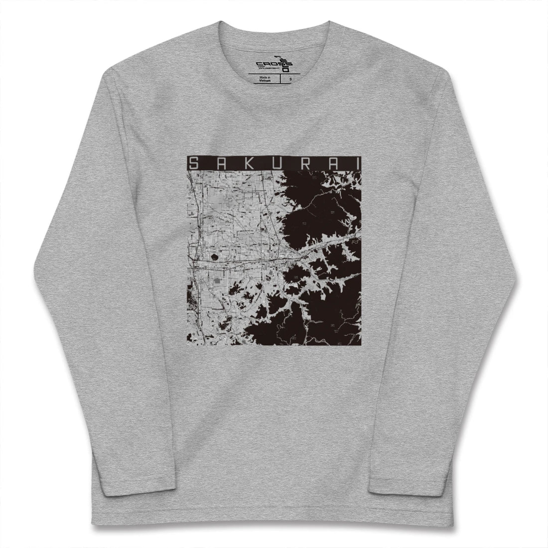 【桜井(奈良県)】地図柄ロングスリーブTシャツ