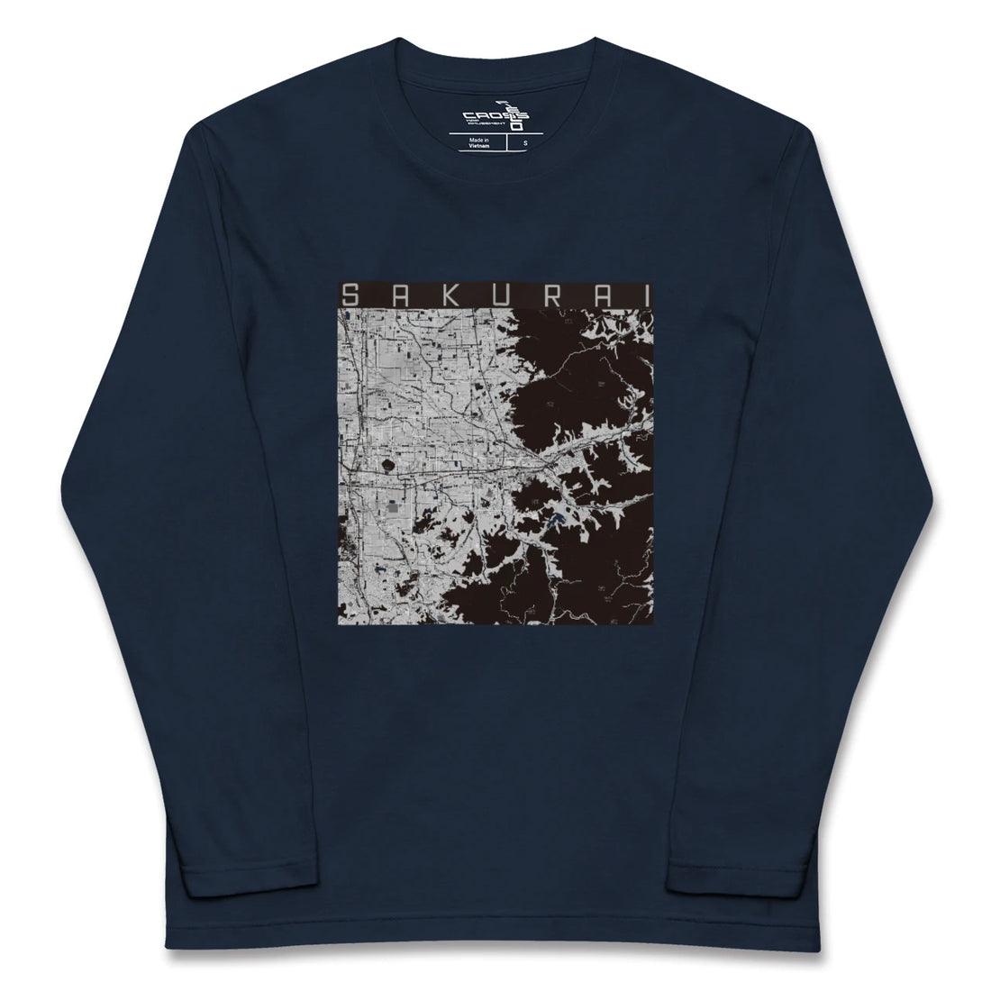 【桜井(奈良県)】地図柄ロングスリーブTシャツ
