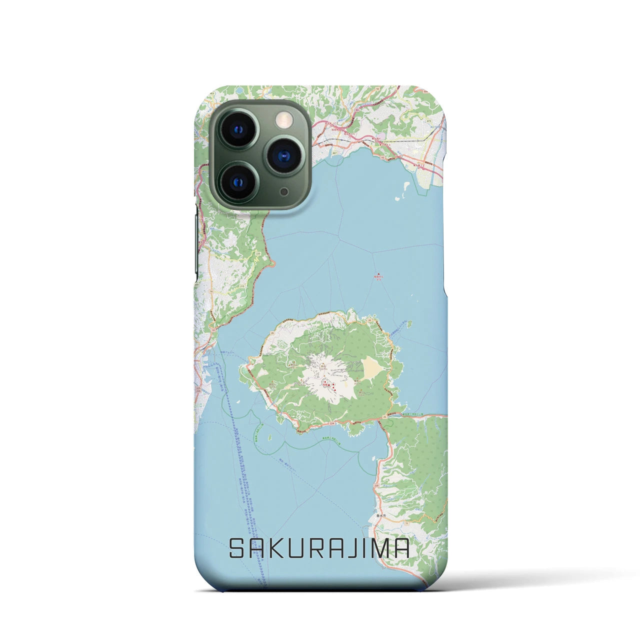 【桜島】地図柄iPhoneケース（バックカバータイプ・ナチュラル）iPhone 11 Pro 用
