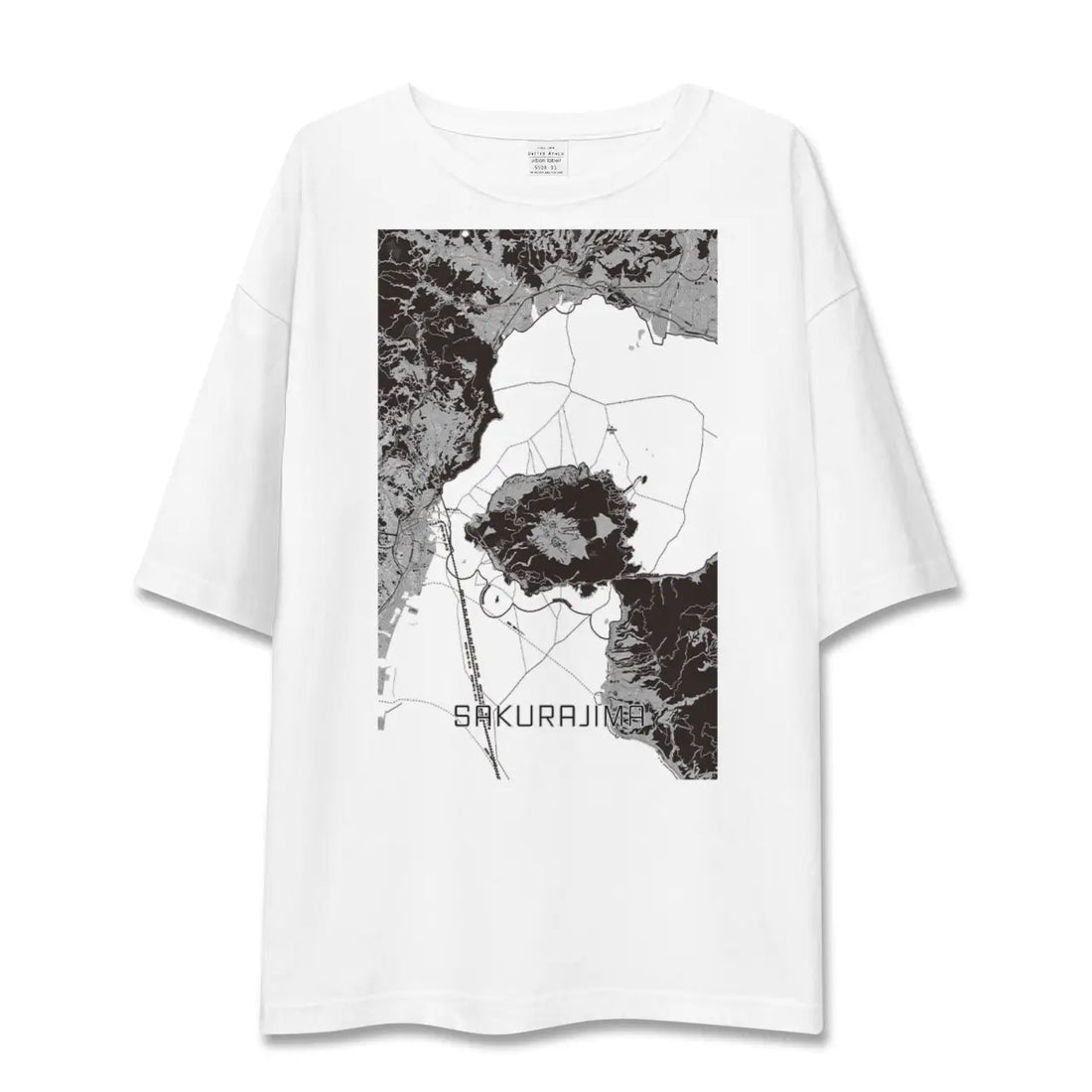 【桜島(鹿児島県)】地図柄ビッグシルエットTシャツ