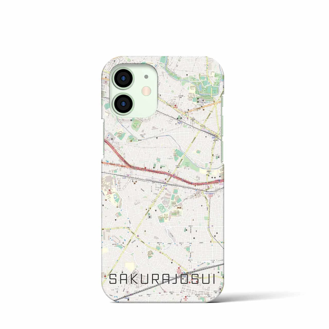 【桜上水】地図柄iPhoneケース（バックカバータイプ・ナチュラル）iPhone 12 mini 用