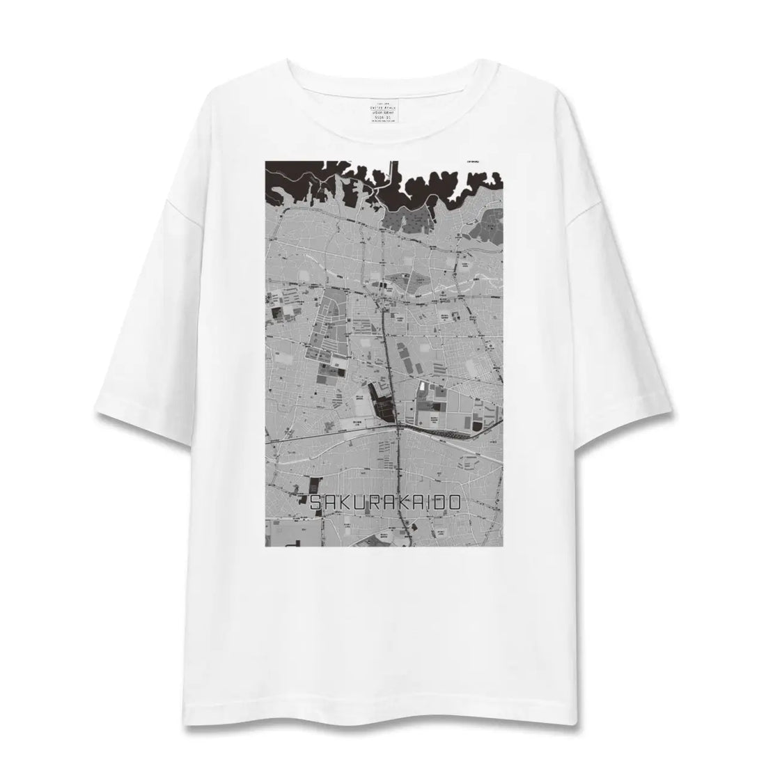 【桜街道（東京都）】地図柄ビッグシルエットTシャツ