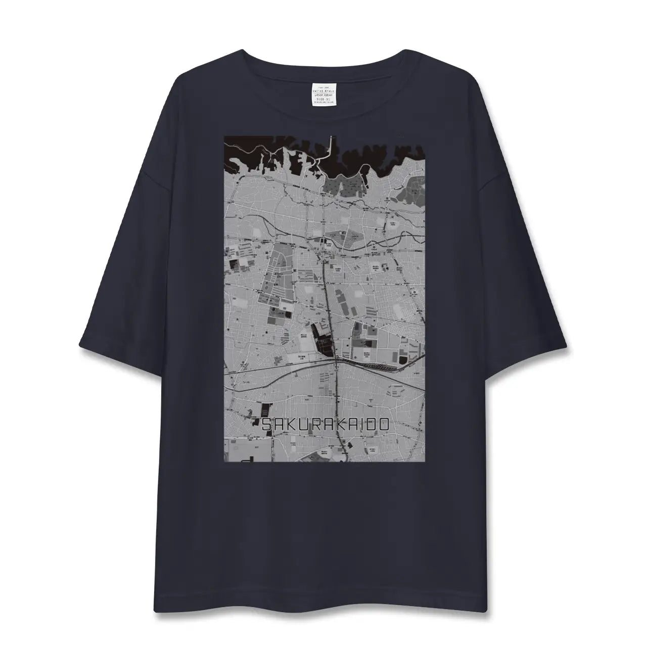 【桜街道（東京都）】地図柄ビッグシルエットTシャツ