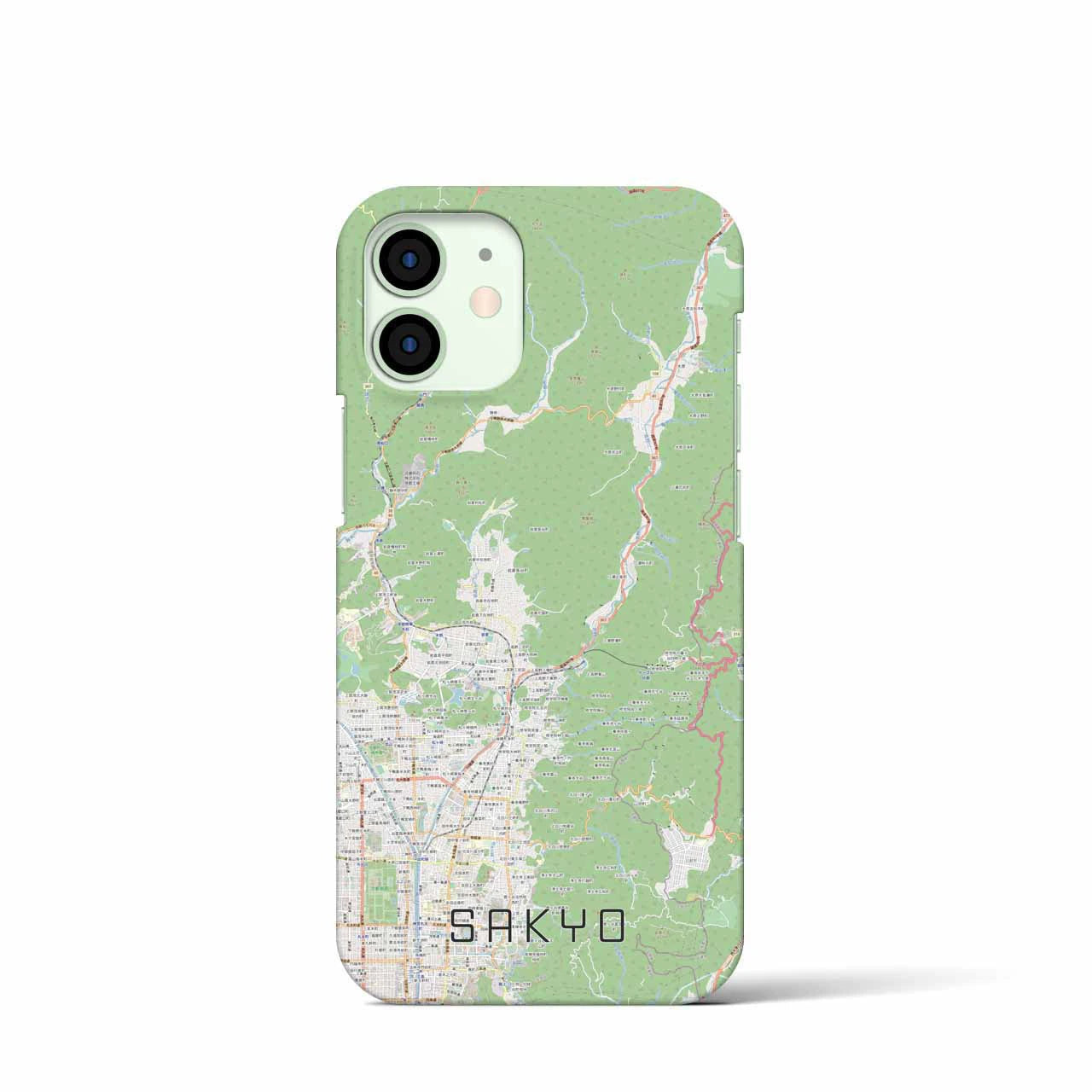 【左京】地図柄iPhoneケース（バックカバータイプ・ナチュラル）iPhone 12 mini 用