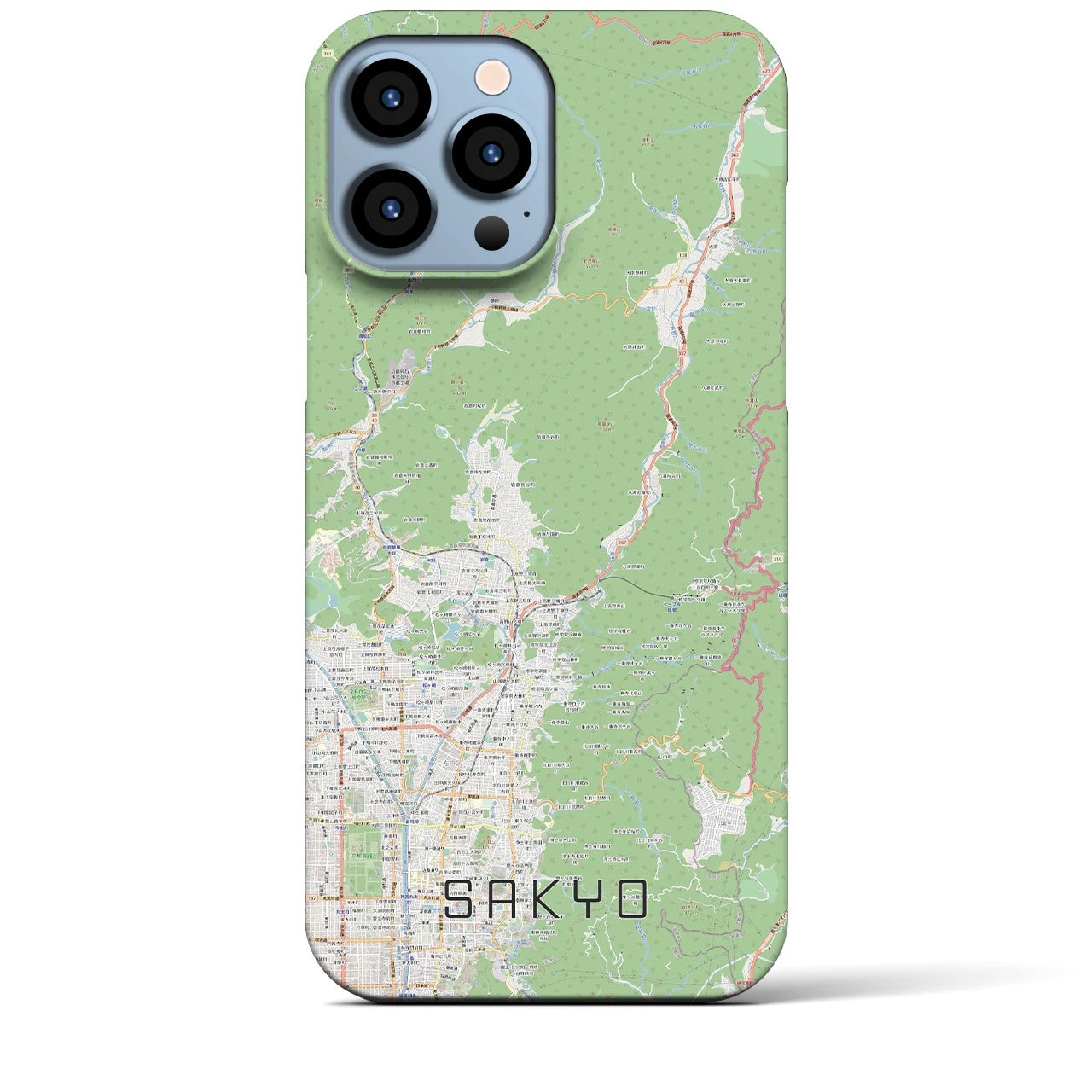【左京】地図柄iPhoneケース（バックカバータイプ・ナチュラル）iPhone 13 Pro Max 用