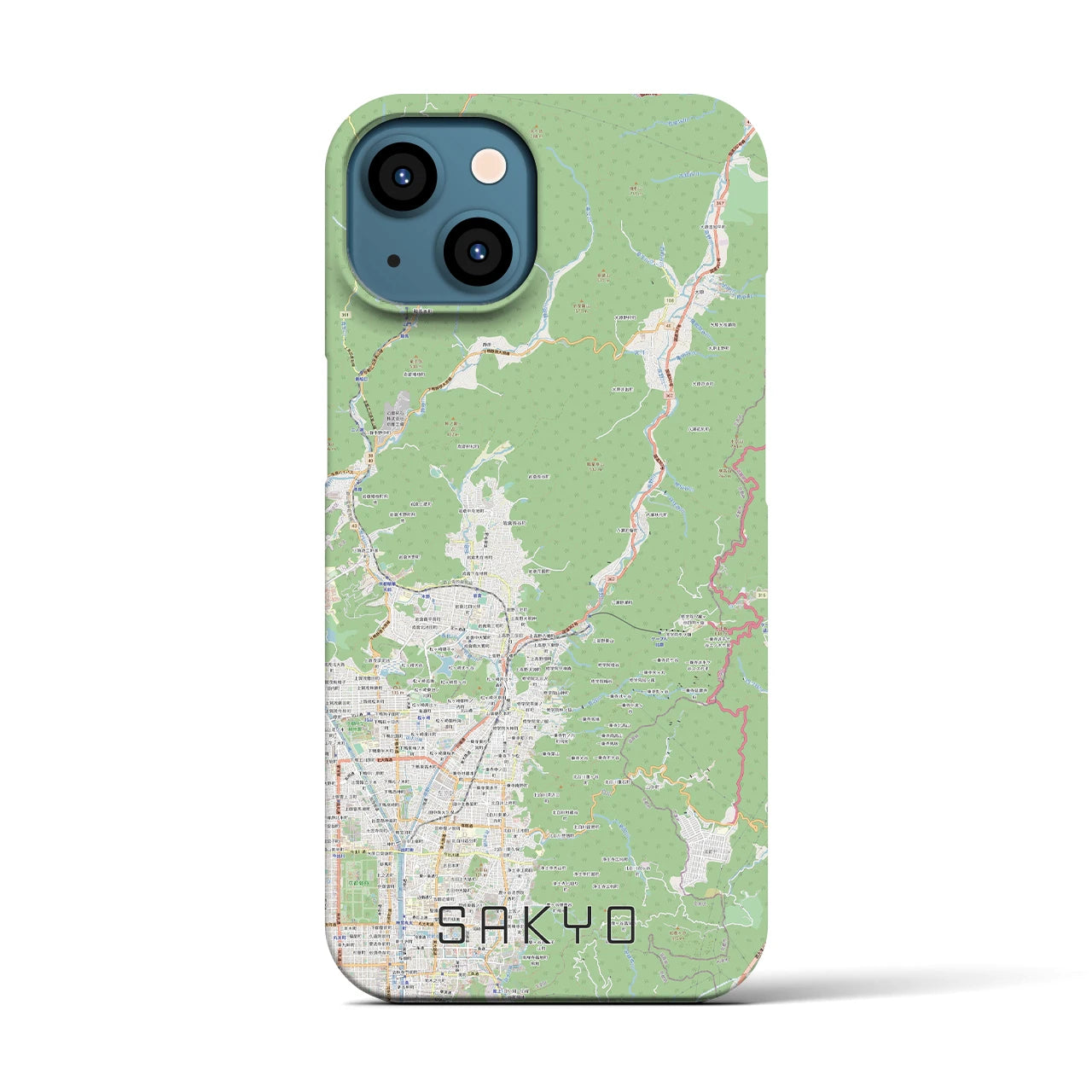 【左京】地図柄iPhoneケース（バックカバータイプ・ナチュラル）iPhone 13 用