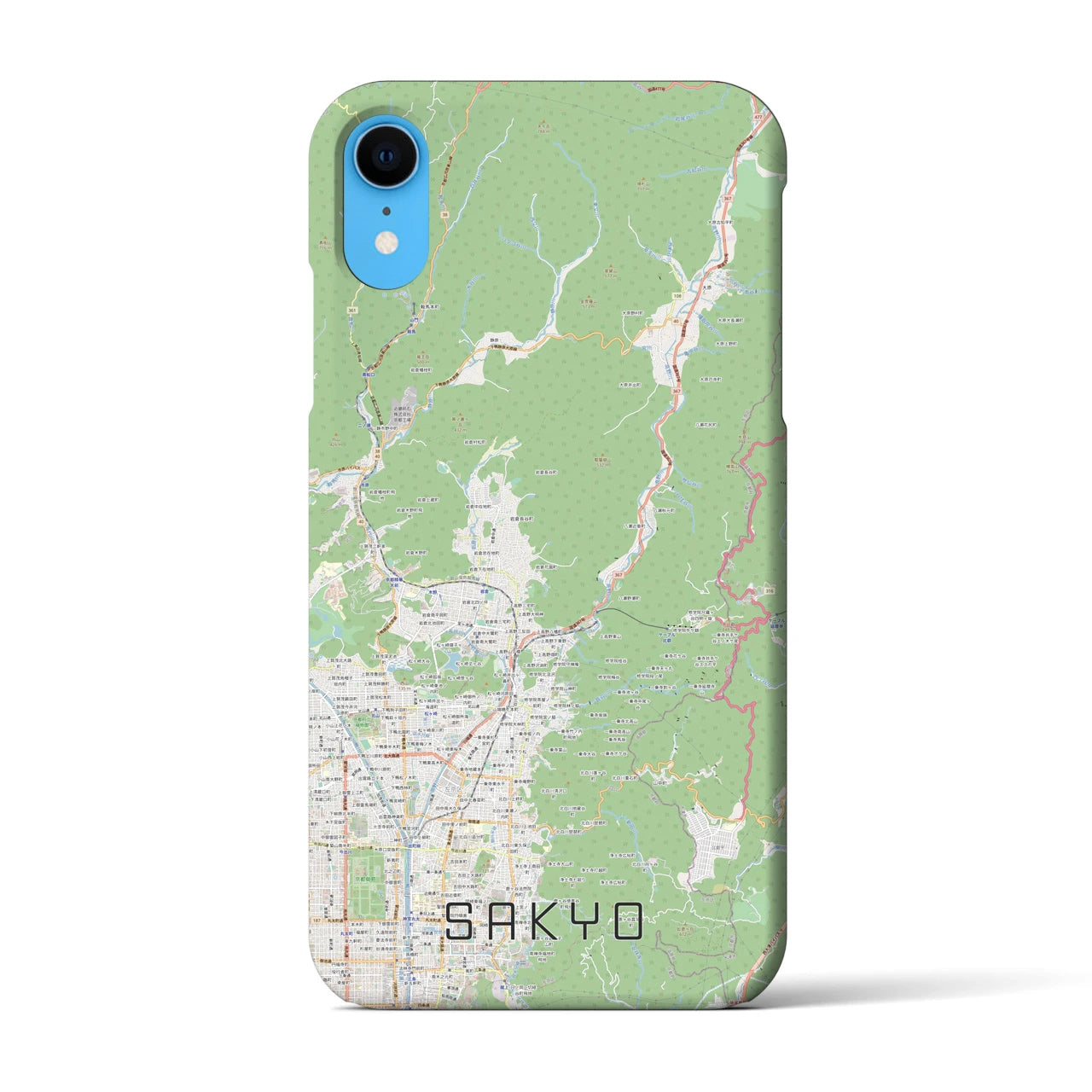 【左京】地図柄iPhoneケース（バックカバータイプ・ナチュラル）iPhone XR 用