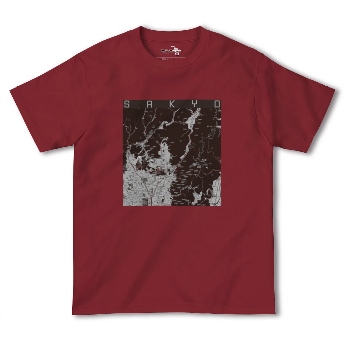 【左京(京都府)】地図柄ヘビーウェイトTシャツ