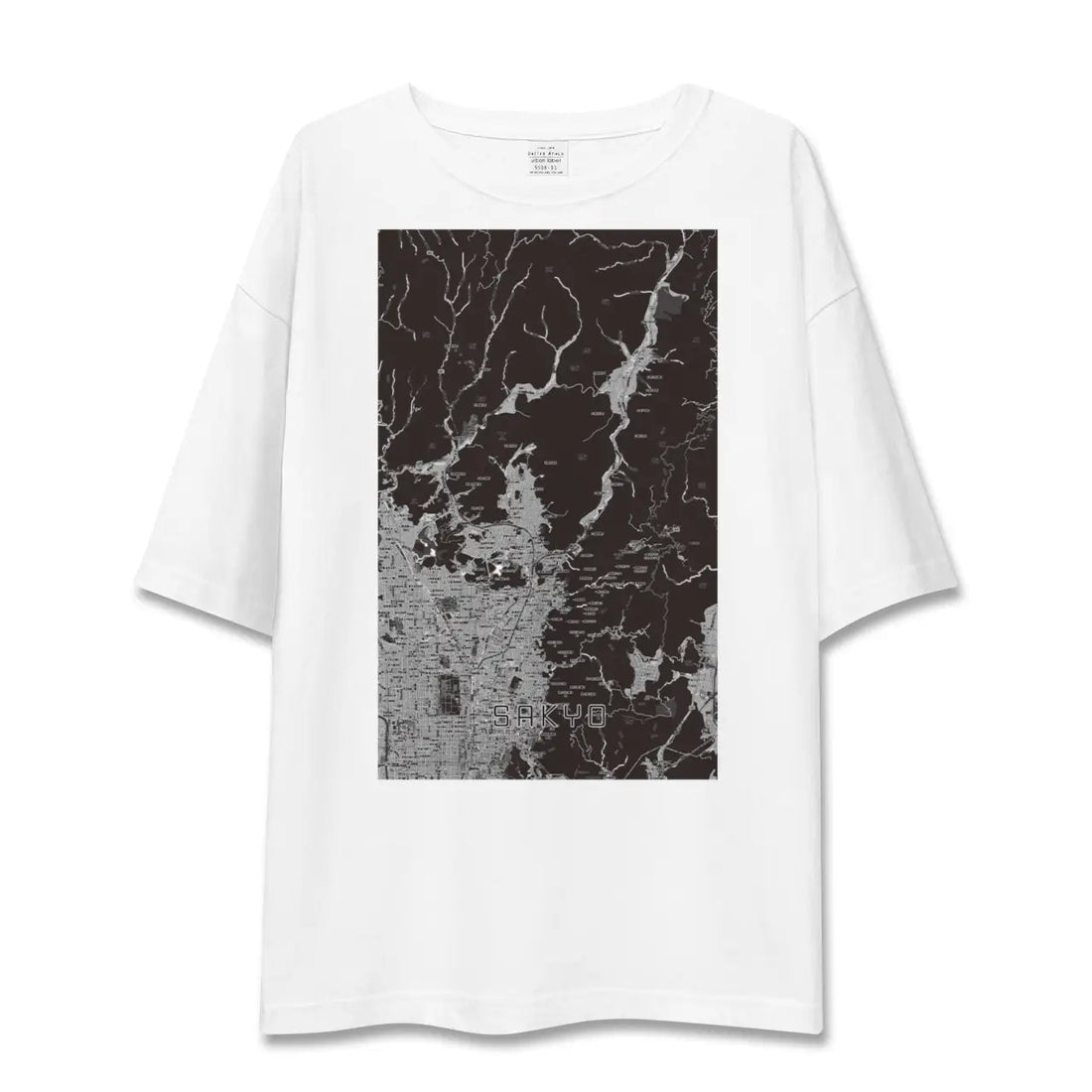 【左京(京都府)】地図柄ビッグシルエットTシャツ