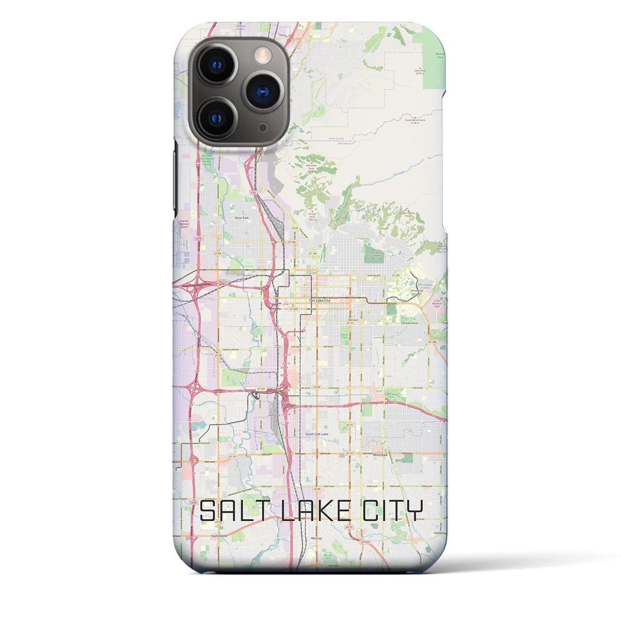 【ソルトレイクシティ】地図柄iPhoneケース（バックカバータイプ・ナチュラル）iPhone 11 Pro Max 用