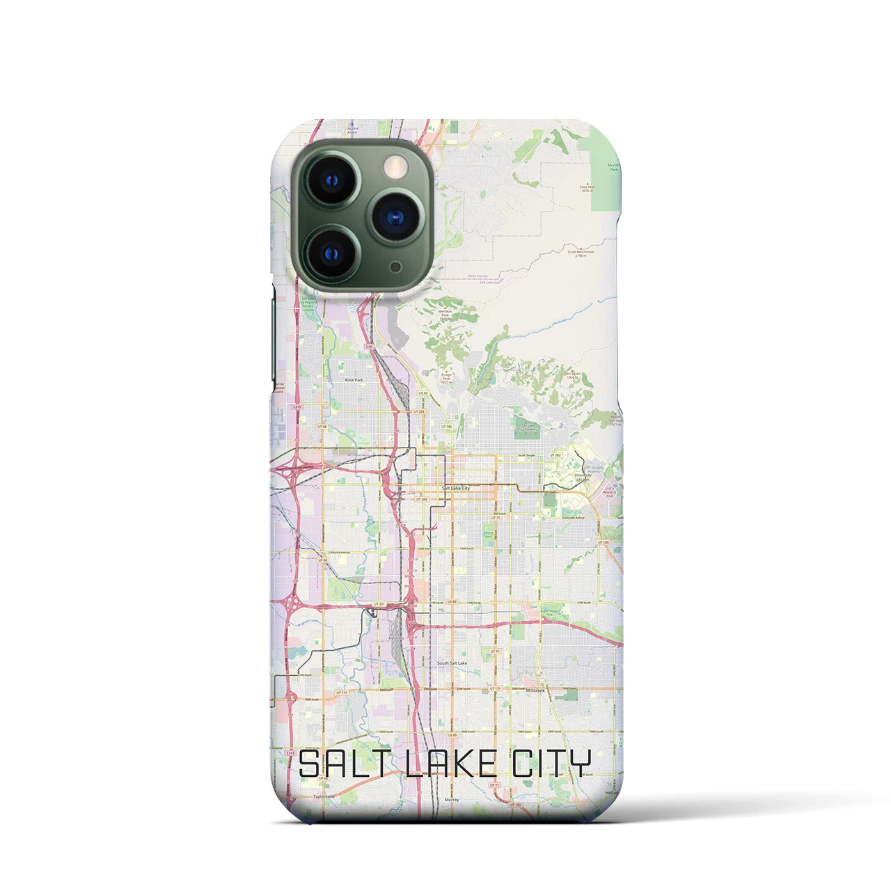【ソルトレイクシティ】地図柄iPhoneケース（バックカバータイプ・ナチュラル）iPhone 11 Pro 用