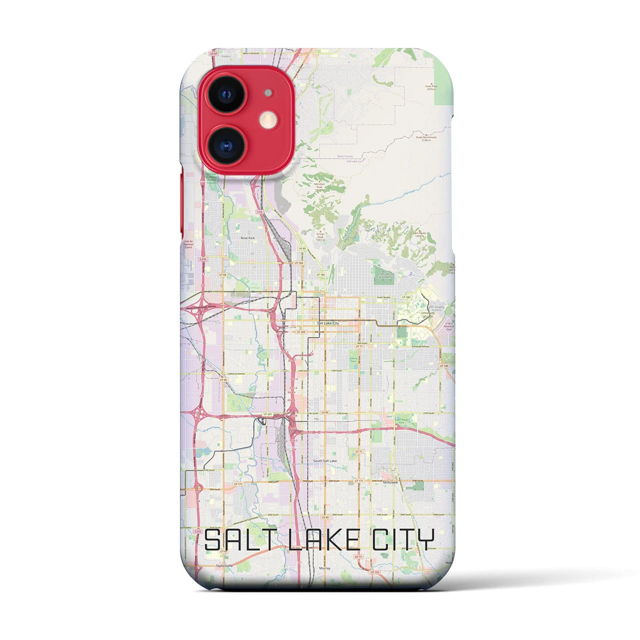 【ソルトレイクシティ】地図柄iPhoneケース（バックカバータイプ・ナチュラル）iPhone 11 用
