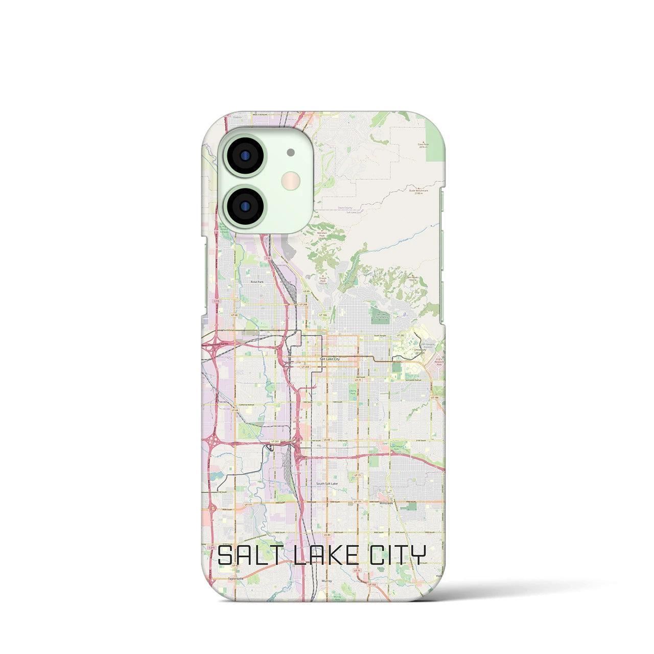 【ソルトレイクシティ】地図柄iPhoneケース（バックカバータイプ・ナチュラル）iPhone 12 mini 用