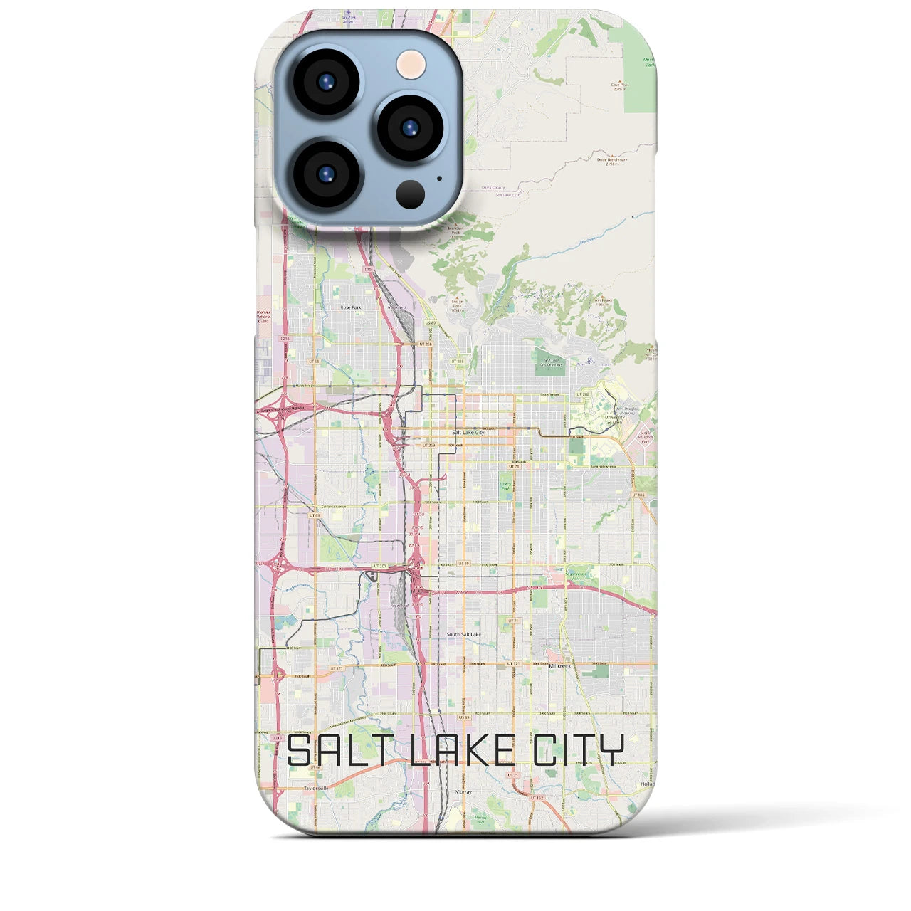 【ソルトレイクシティ】地図柄iPhoneケース（バックカバータイプ・ナチュラル）iPhone 13 Pro Max 用
