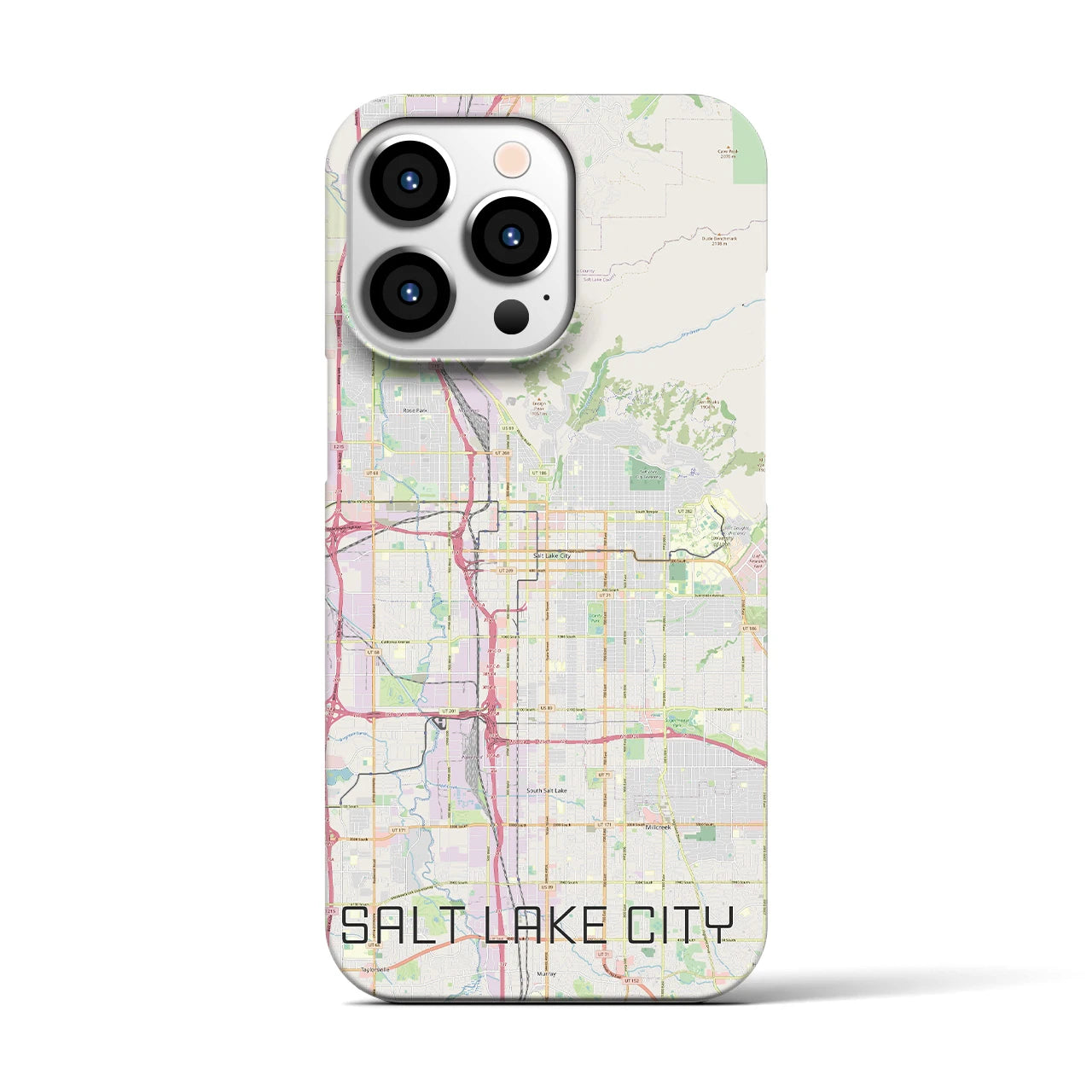 【ソルトレイクシティ】地図柄iPhoneケース（バックカバータイプ・ナチュラル）iPhone 13 Pro 用