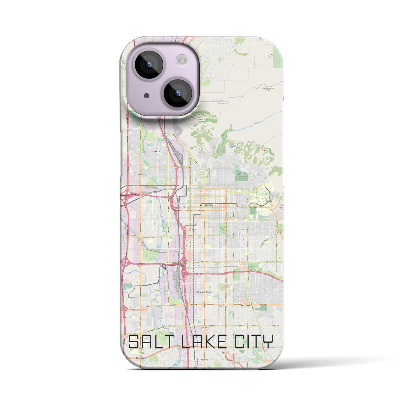 【ソルトレイクシティ】地図柄iPhoneケース（バックカバータイプ・ナチュラル）iPhone 14 用