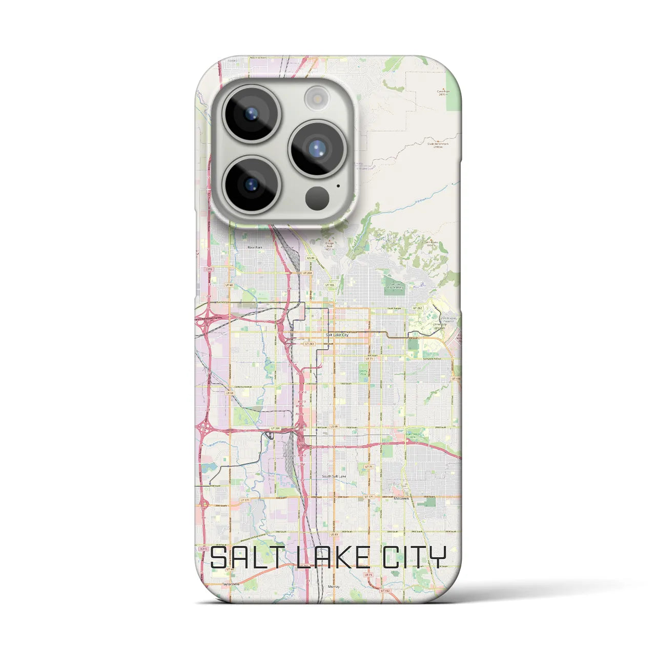 【ソルトレイクシティ】地図柄iPhoneケース（バックカバータイプ・ナチュラル）iPhone 15 Pro 用