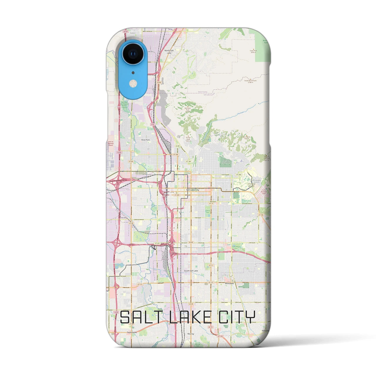 【ソルトレイクシティ】地図柄iPhoneケース（バックカバータイプ・ナチュラル）iPhone XR 用