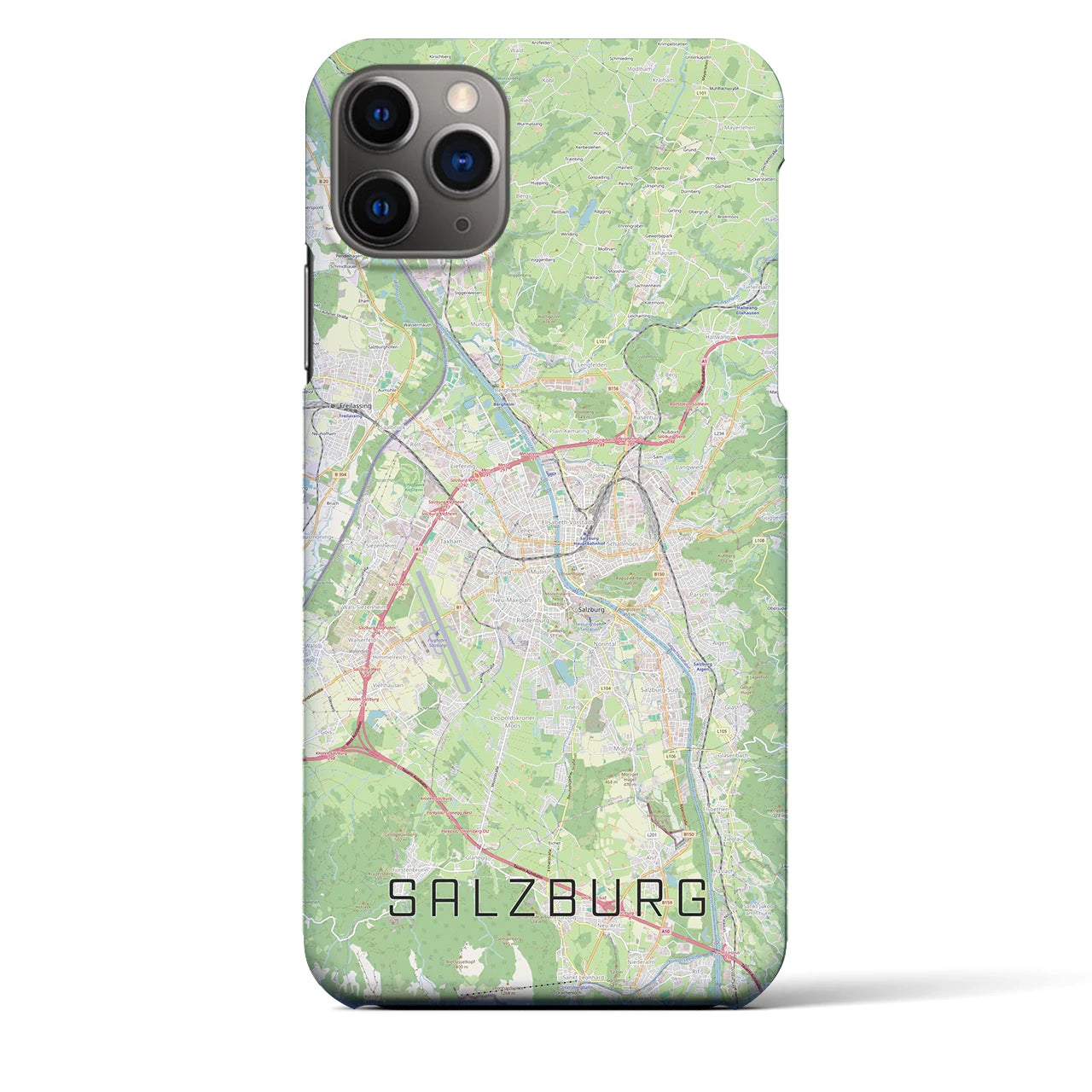 【ザルツブルク】地図柄iPhoneケース（バックカバータイプ・ナチュラル）iPhone 11 Pro Max 用