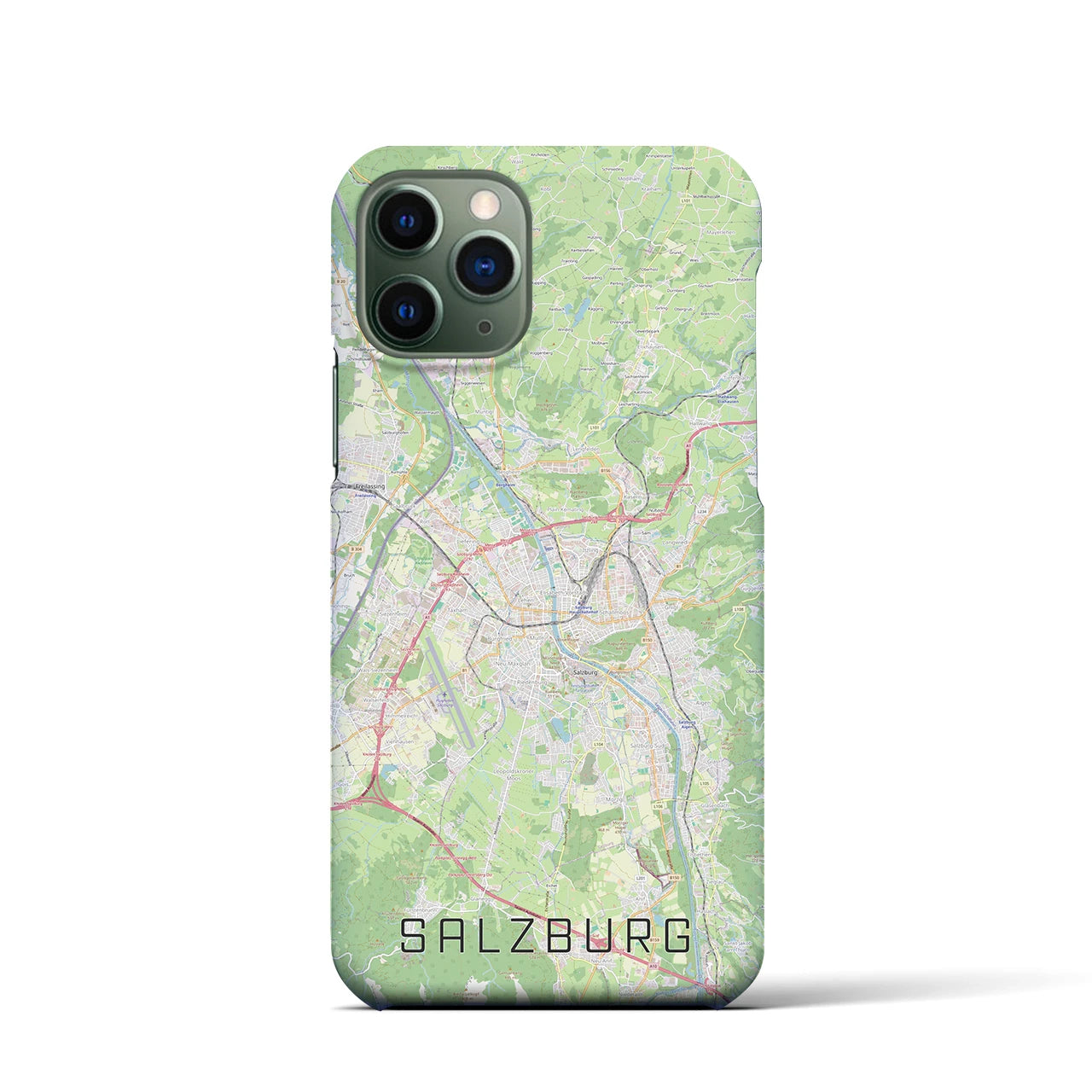 【ザルツブルク】地図柄iPhoneケース（バックカバータイプ・ナチュラル）iPhone 11 Pro 用