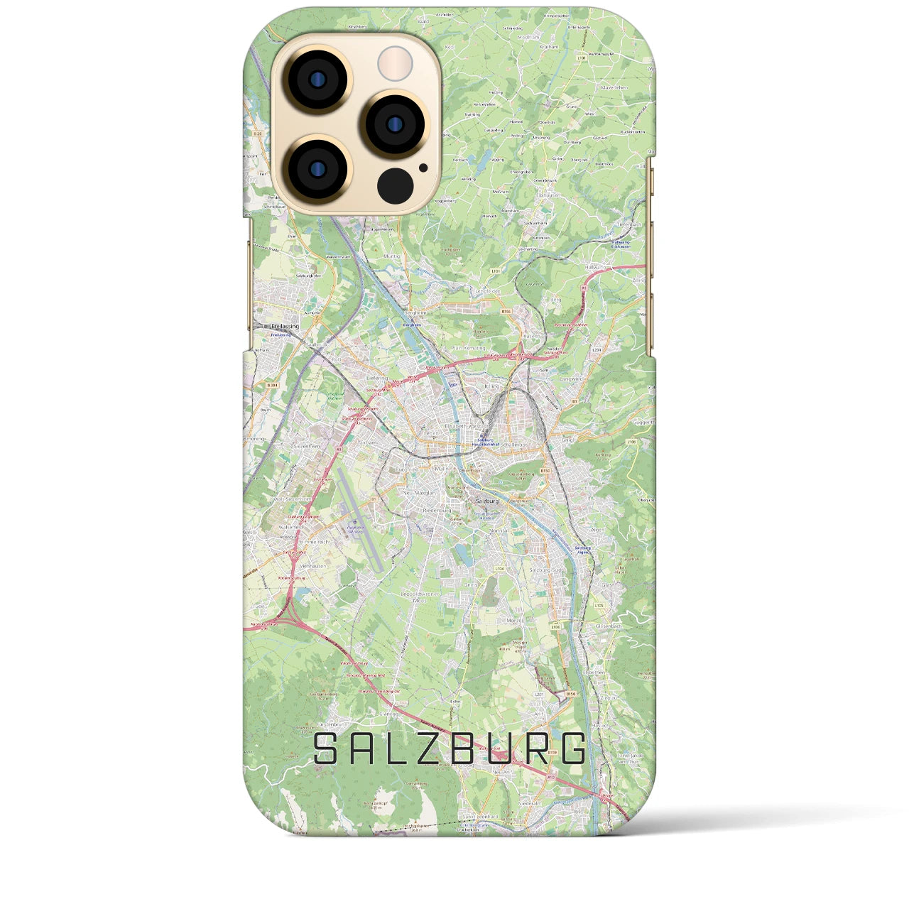 【ザルツブルク】地図柄iPhoneケース（バックカバータイプ・ナチュラル）iPhone 12 Pro Max 用