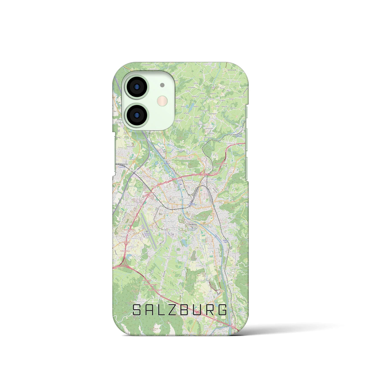 【ザルツブルク】地図柄iPhoneケース（バックカバータイプ・ナチュラル）iPhone 12 mini 用