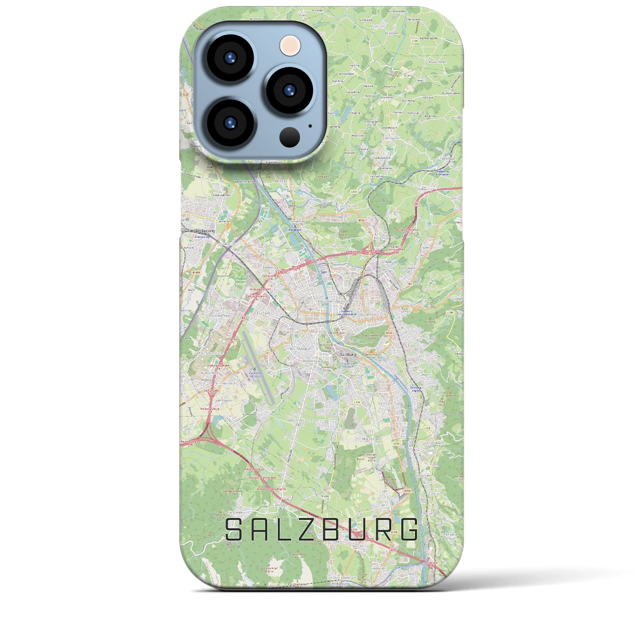 【ザルツブルク】地図柄iPhoneケース（バックカバータイプ・ナチュラル）iPhone 13 Pro Max 用