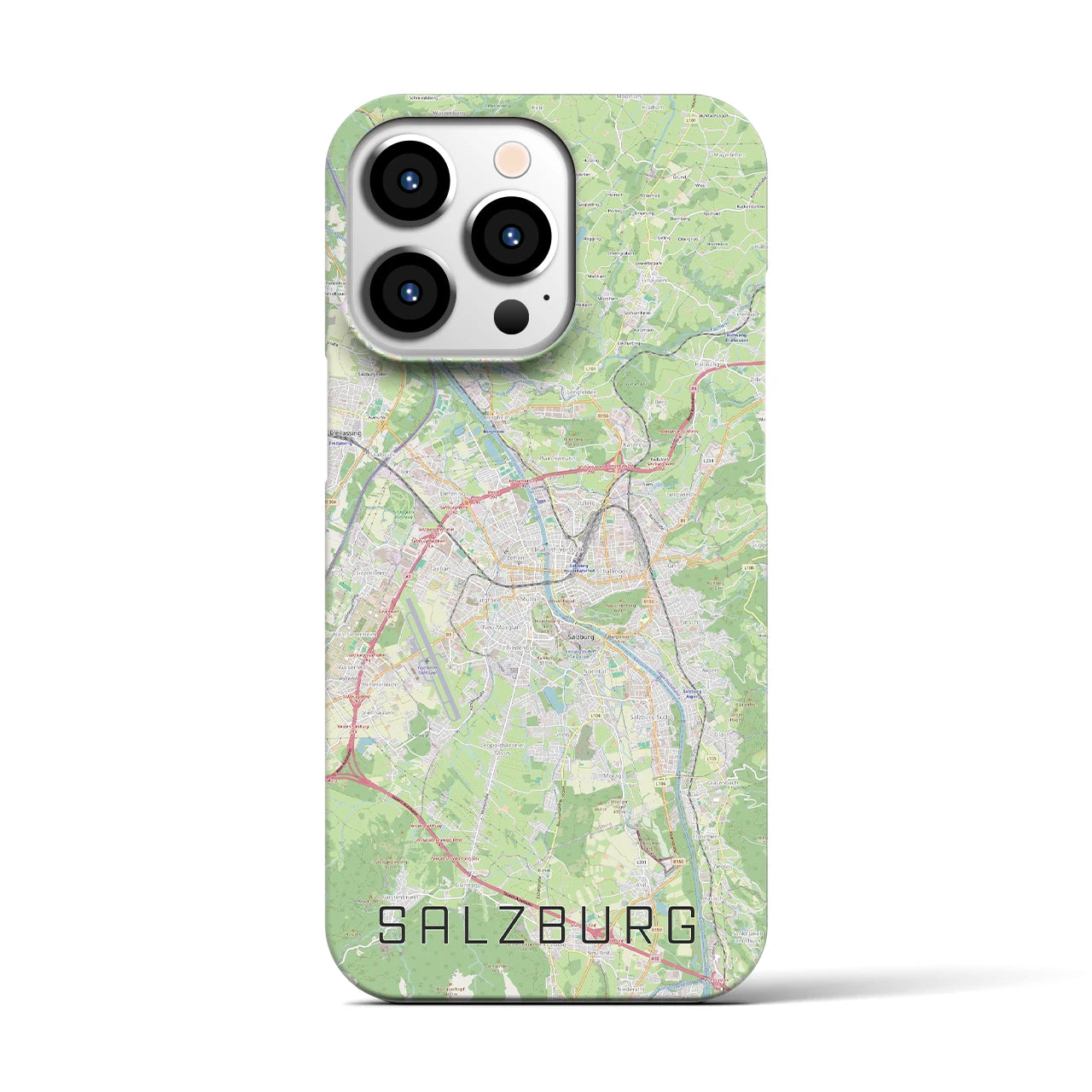 【ザルツブルク】地図柄iPhoneケース（バックカバータイプ・ナチュラル）iPhone 13 Pro 用