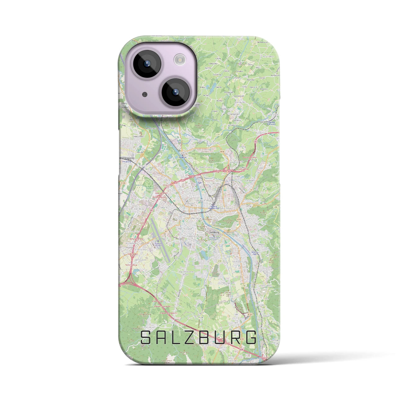 【ザルツブルク】地図柄iPhoneケース（バックカバータイプ・ナチュラル）iPhone 14 用