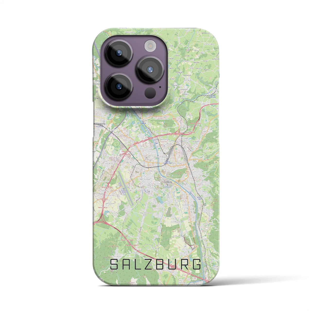 【ザルツブルク】地図柄iPhoneケース（バックカバータイプ・ナチュラル）iPhone 14 Pro 用