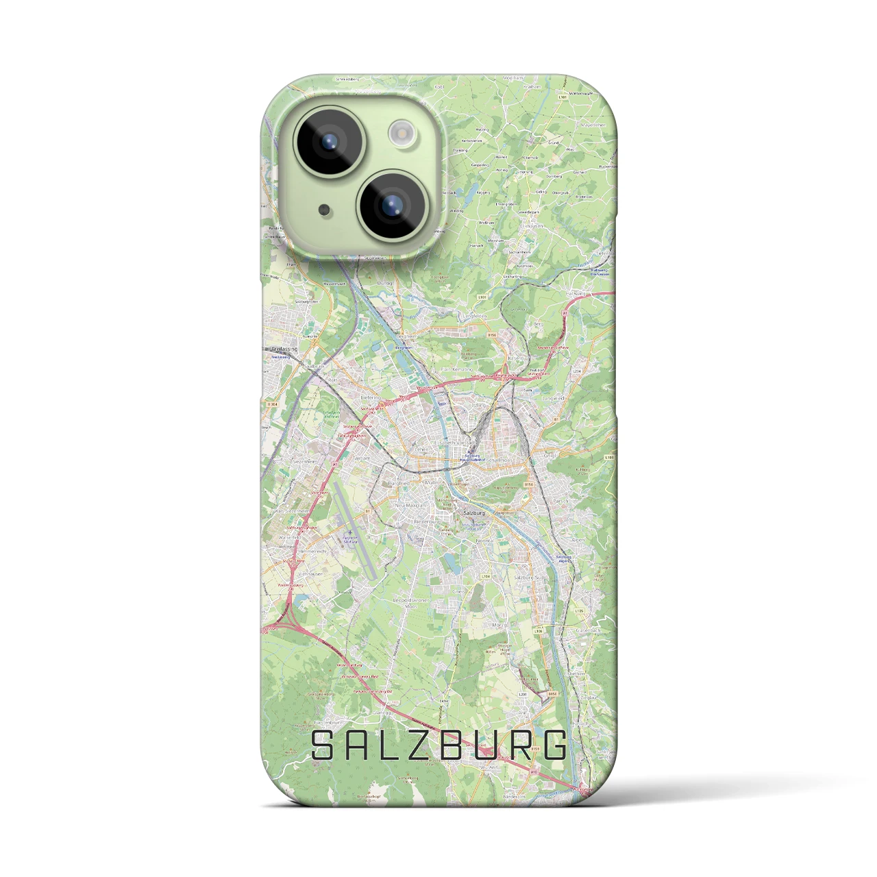 【ザルツブルク】地図柄iPhoneケース（バックカバータイプ・ナチュラル）iPhone 15 用