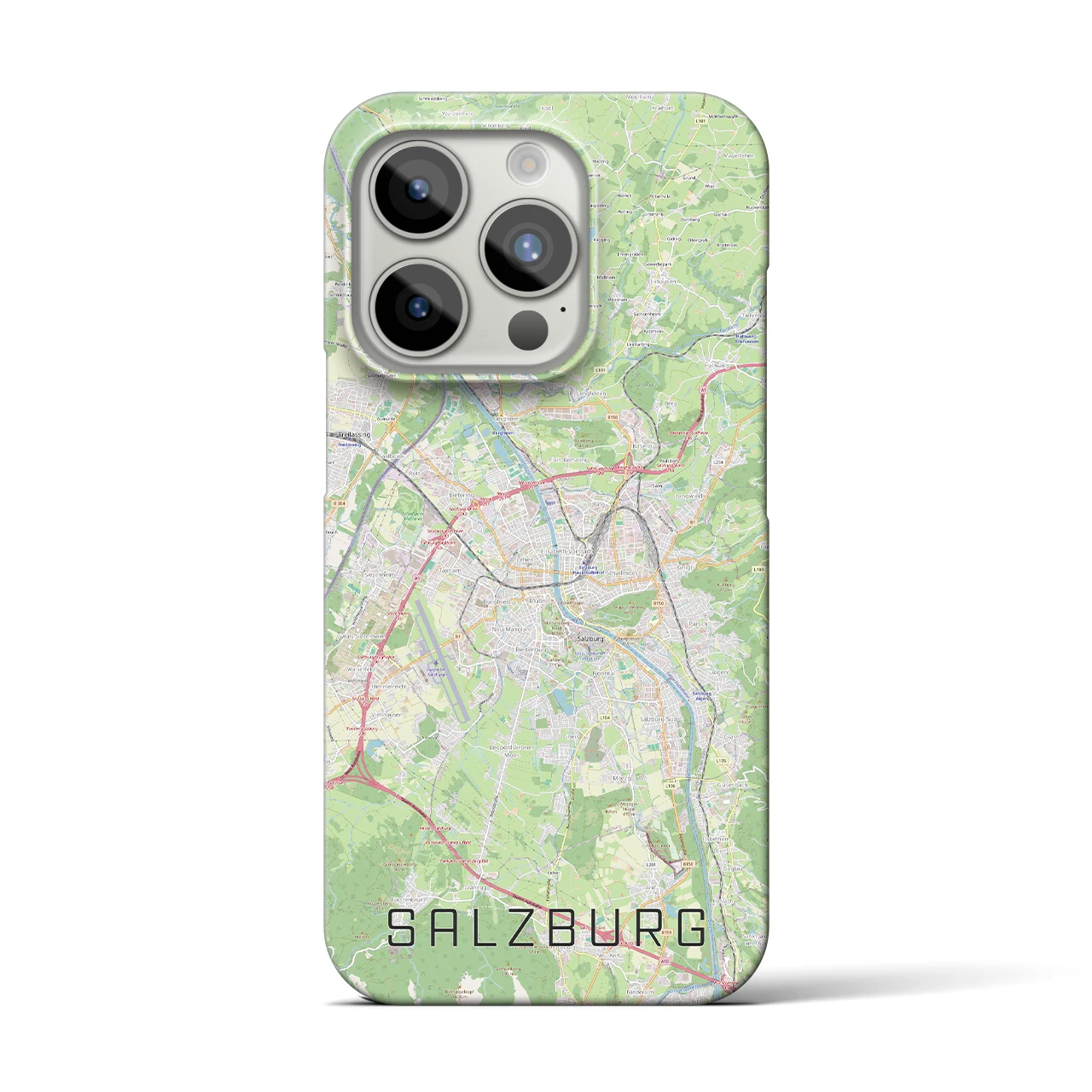 【ザルツブルク】地図柄iPhoneケース（バックカバータイプ・ナチュラル）iPhone 15 Pro 用