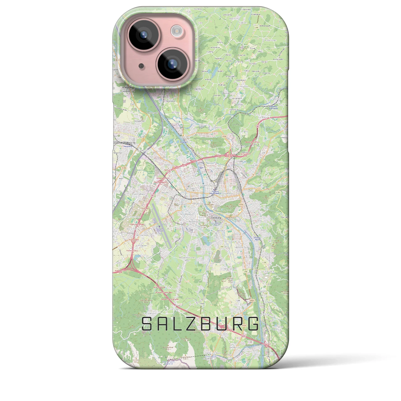 【ザルツブルク】地図柄iPhoneケース（バックカバータイプ・ナチュラル）iPhone 15 Plus 用