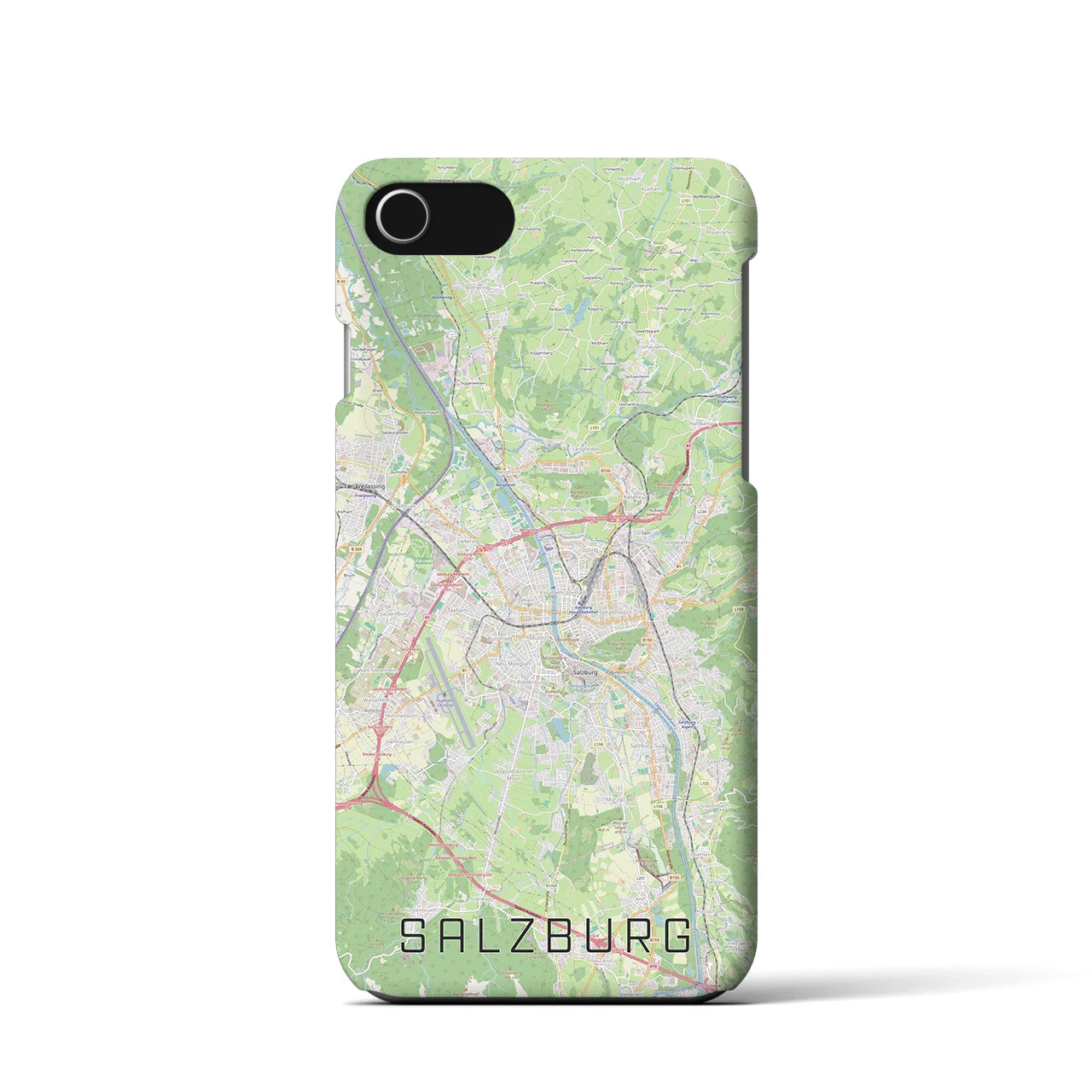 【ザルツブルク】地図柄iPhoneケース（バックカバータイプ・ナチュラル）iPhone SE（第3 / 第2世代） / 8 / 7 / 6s / 6 用