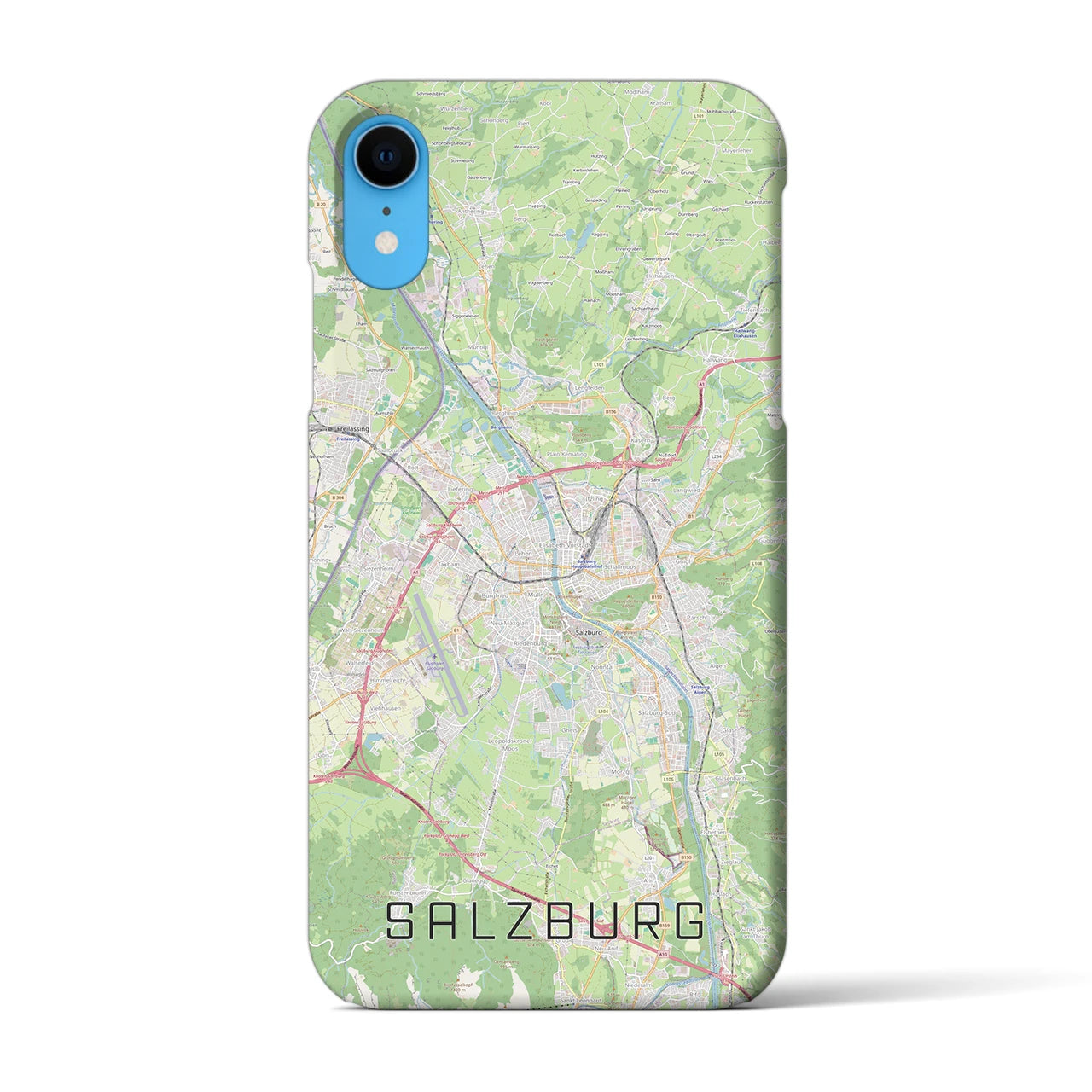 【ザルツブルク】地図柄iPhoneケース（バックカバータイプ・ナチュラル）iPhone XR 用