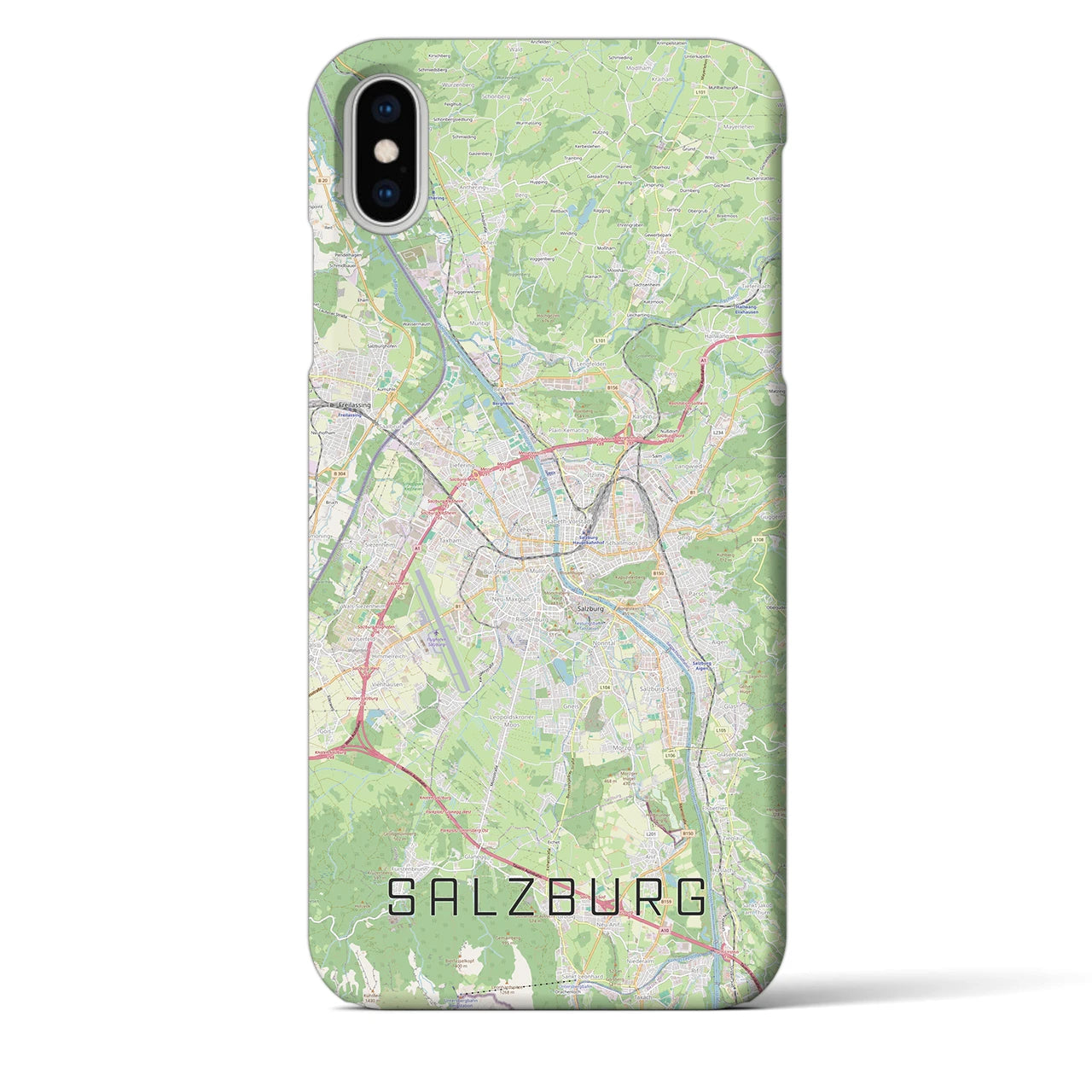 【ザルツブルク】地図柄iPhoneケース（バックカバータイプ・ナチュラル）iPhone XS Max 用
