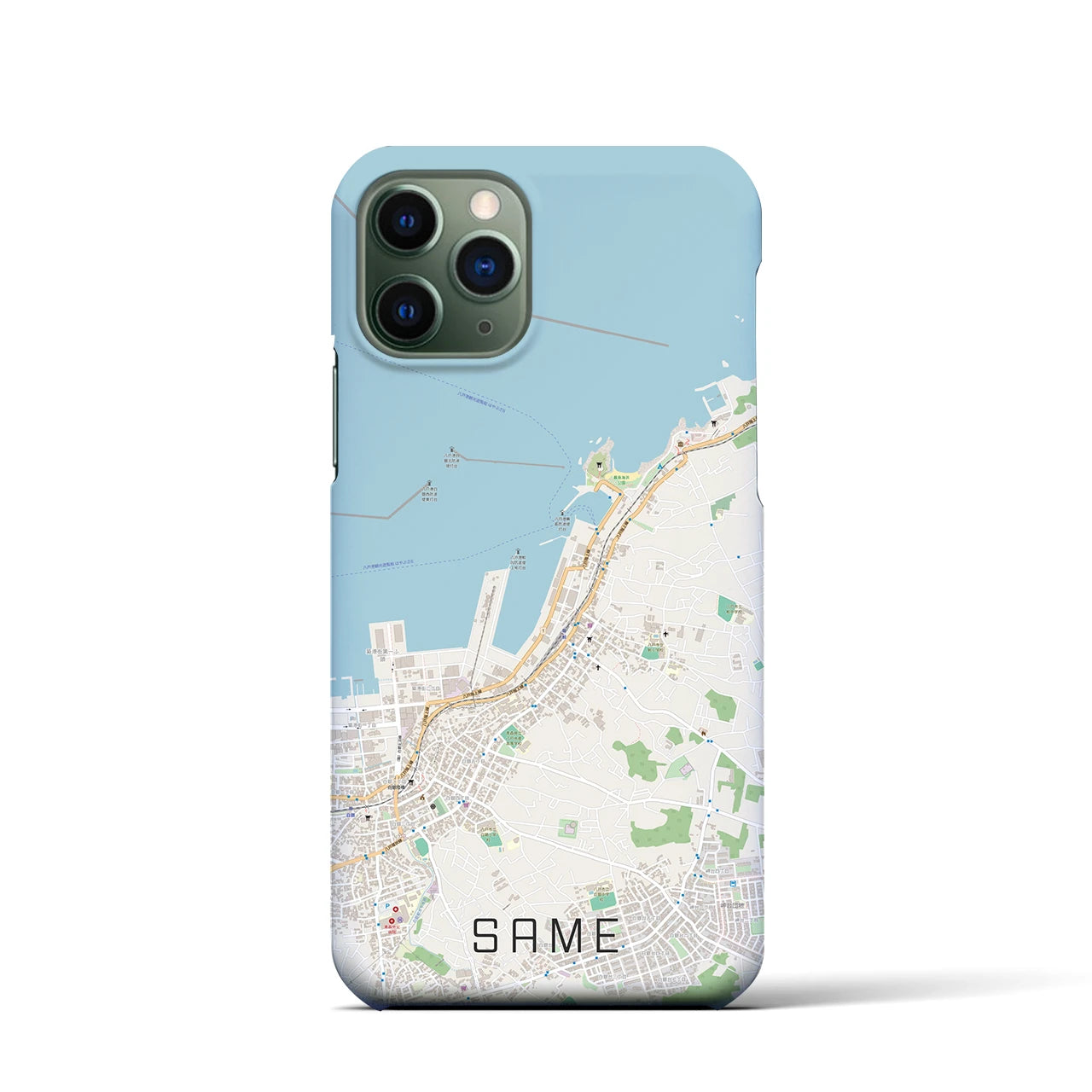 【鮫】地図柄iPhoneケース（バックカバータイプ・ナチュラル）iPhone 11 Pro 用