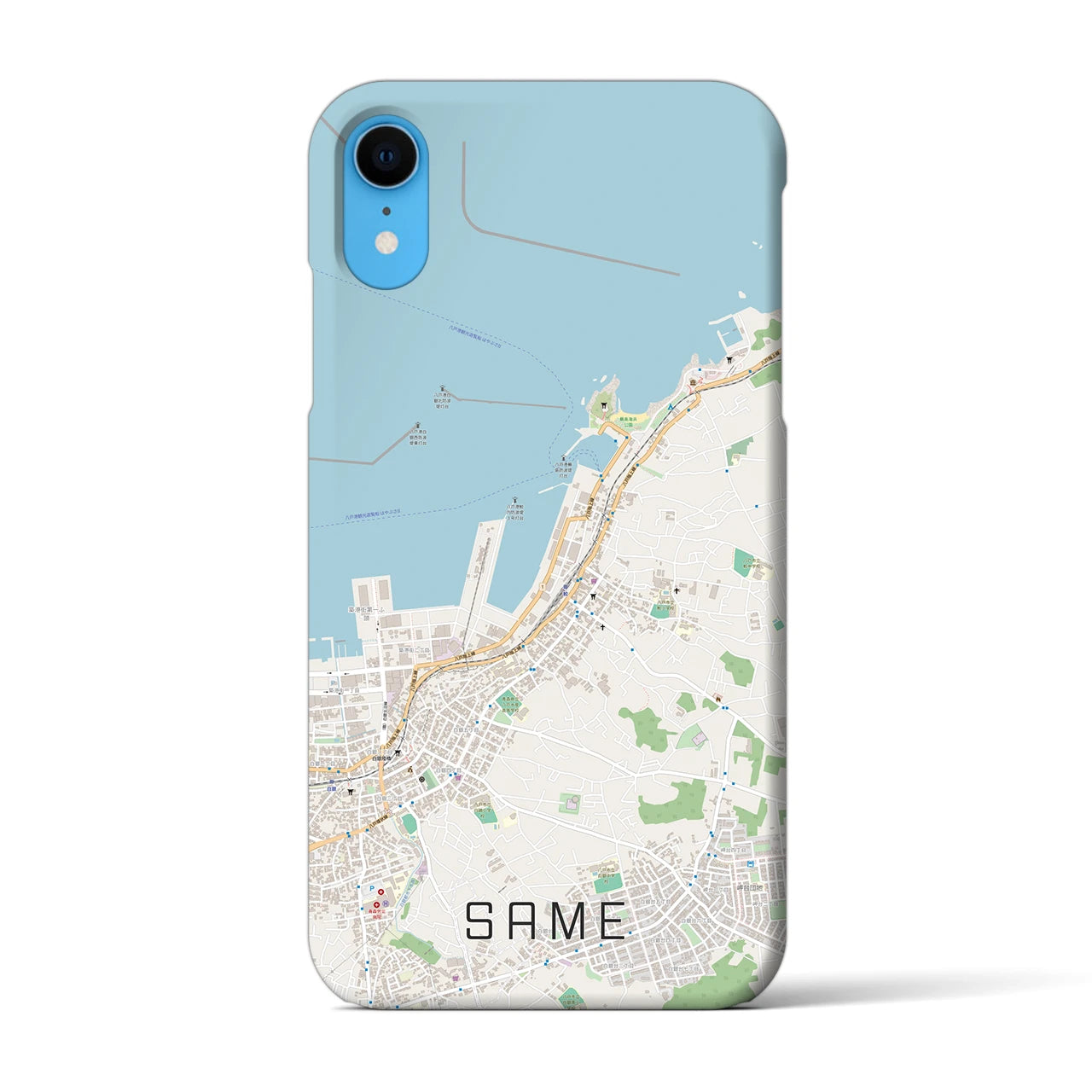 【鮫】地図柄iPhoneケース（バックカバータイプ・ナチュラル）iPhone XR 用