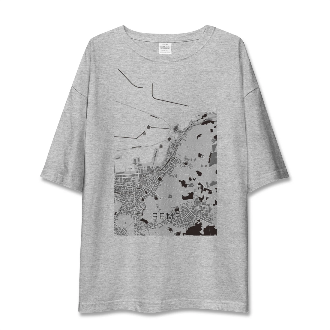 【鮫（青森県）】地図柄ビッグシルエットTシャツ