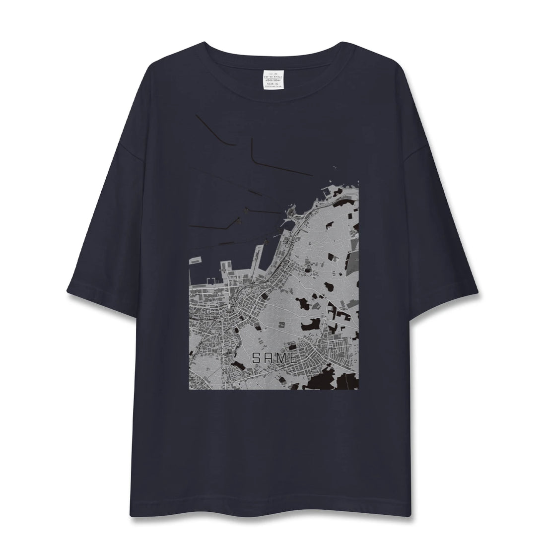 【鮫（青森県）】地図柄ビッグシルエットTシャツ