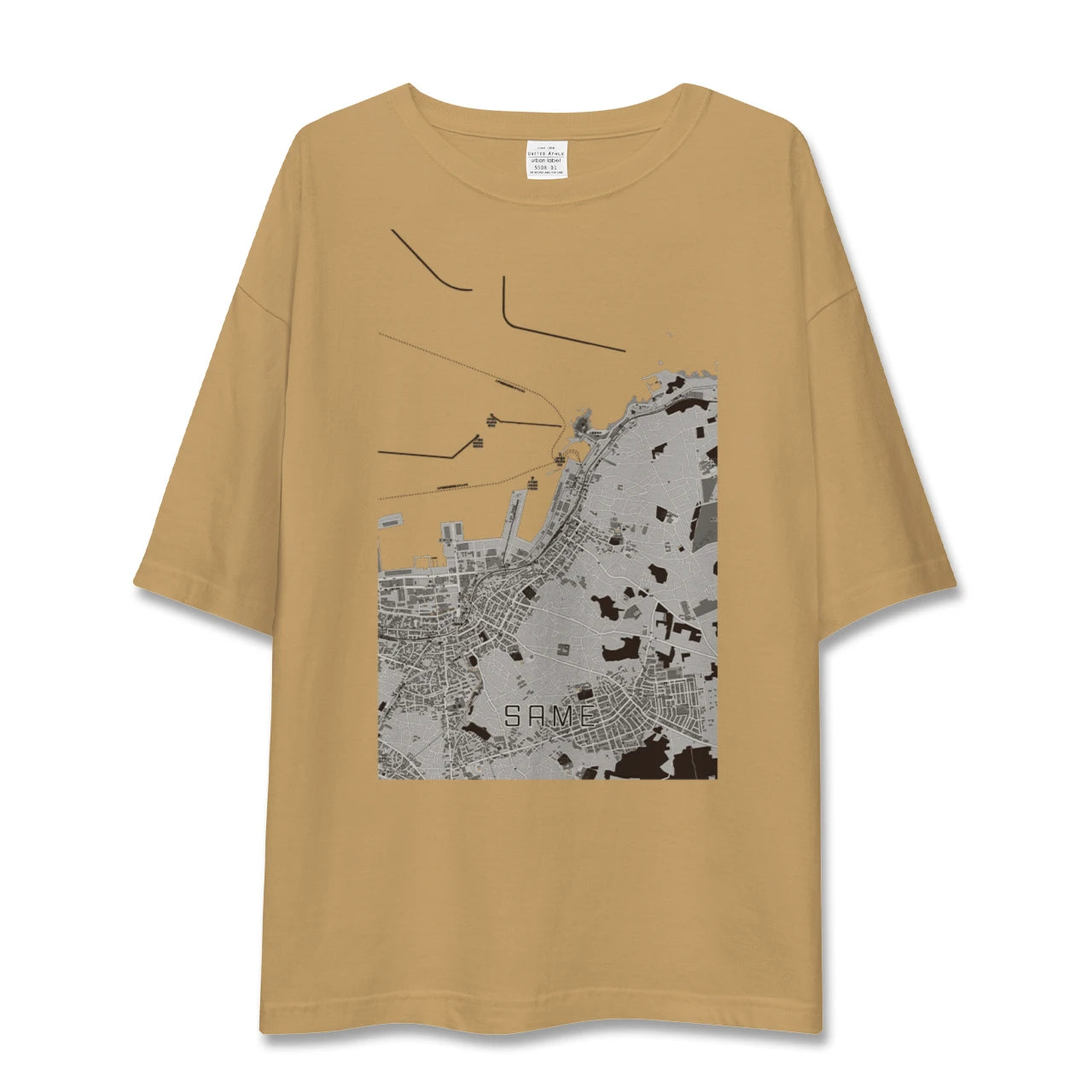 【鮫（青森県）】地図柄ビッグシルエットTシャツ