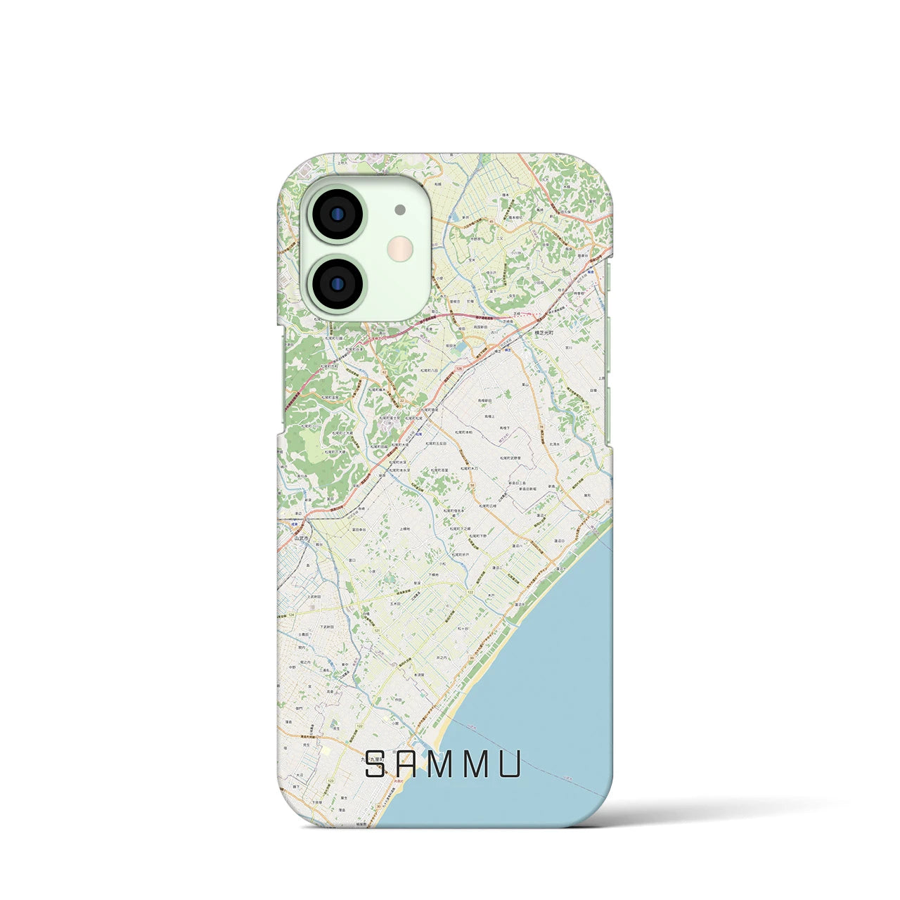 【山武】地図柄iPhoneケース（バックカバータイプ・ナチュラル）iPhone 12 mini 用